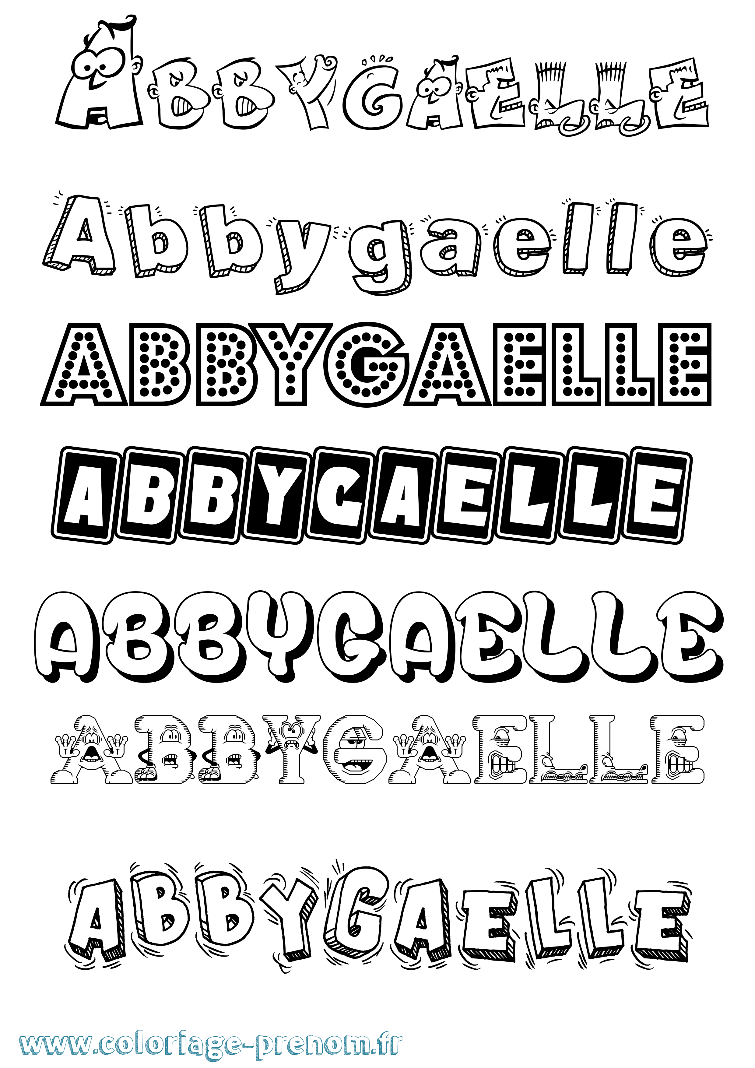 Coloriage prénom Abbygaelle Fun