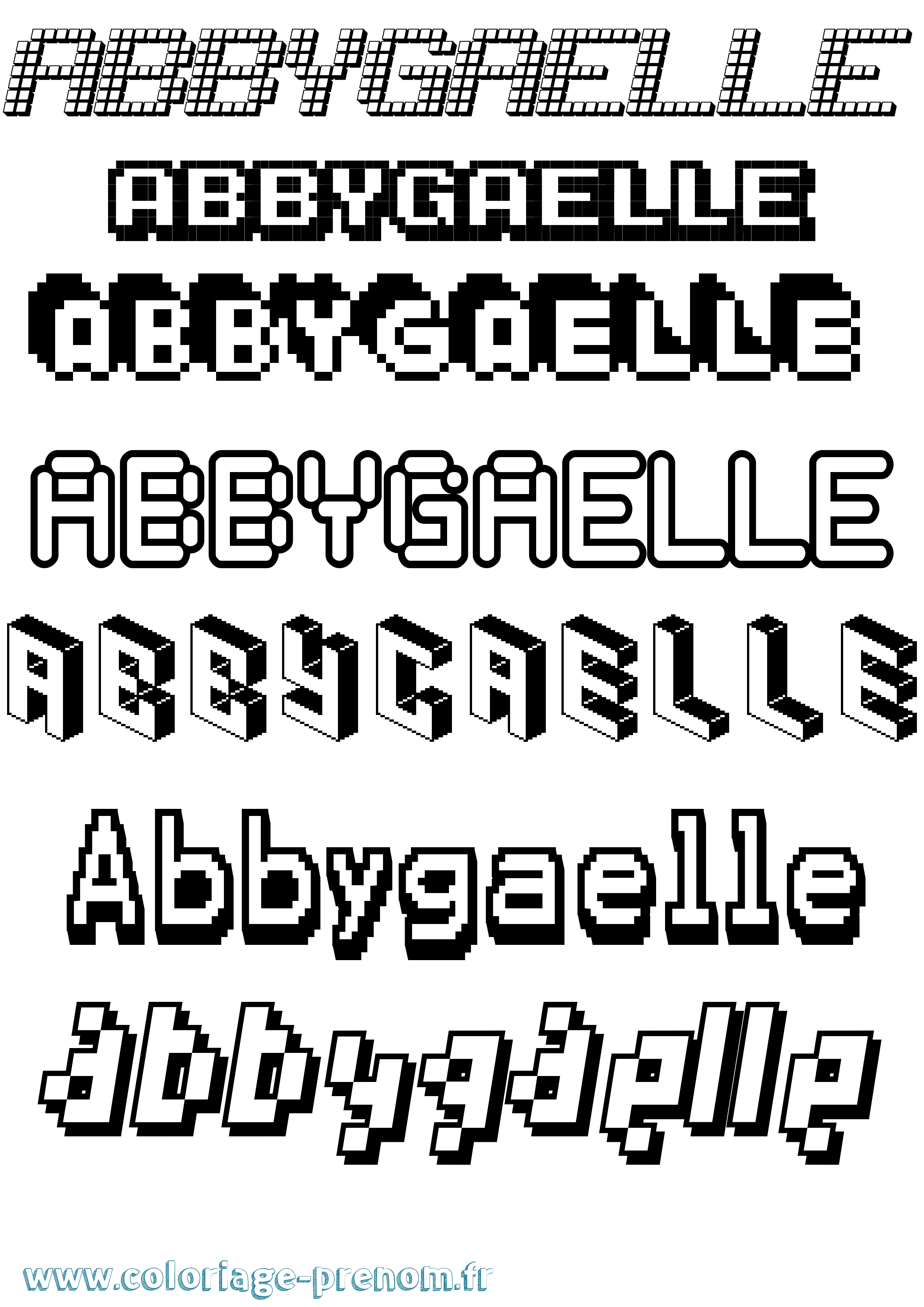 Coloriage prénom Abbygaelle Pixel