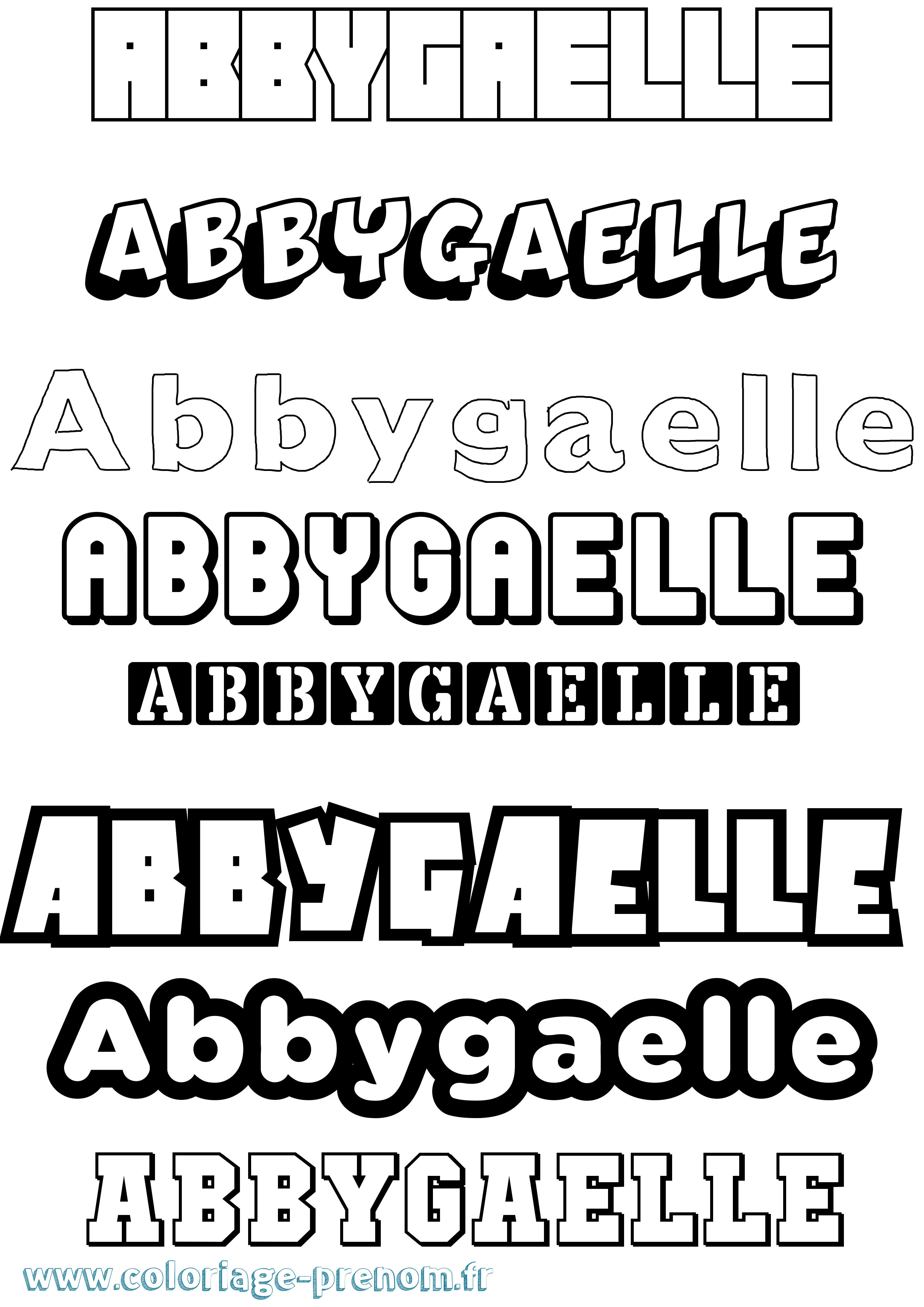 Coloriage prénom Abbygaelle Simple
