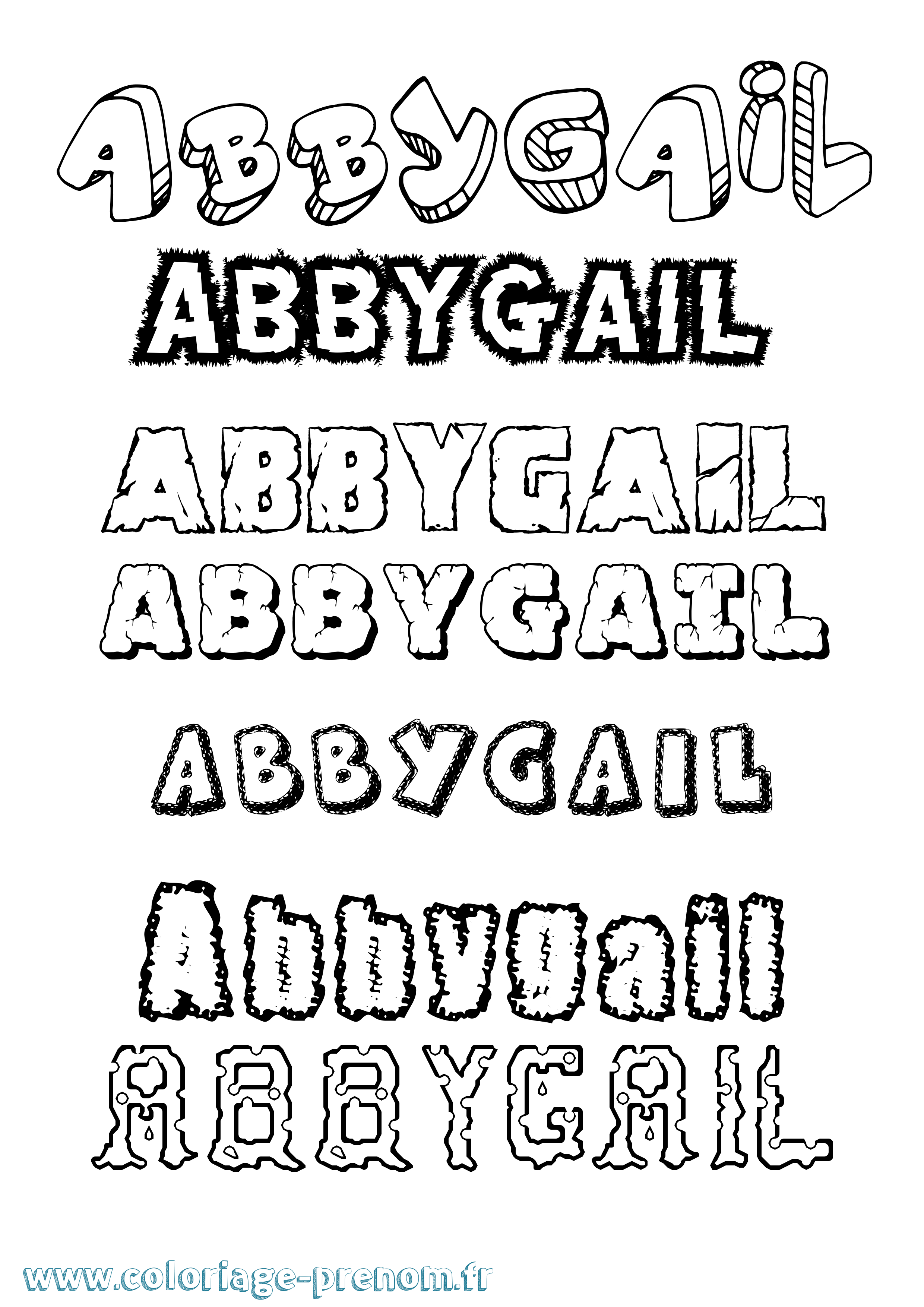 Coloriage prénom Abbygail Destructuré