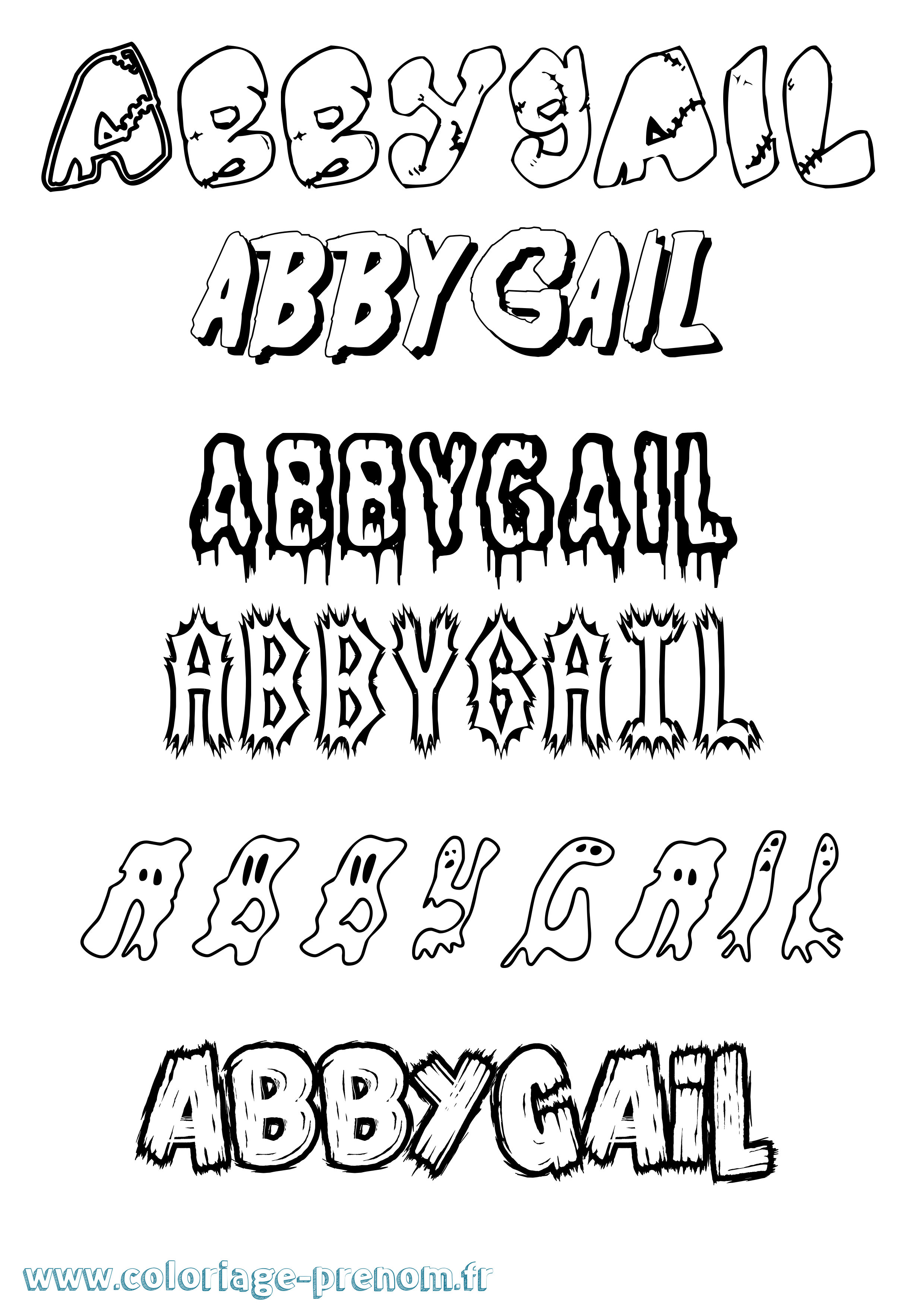 Coloriage prénom Abbygail Frisson