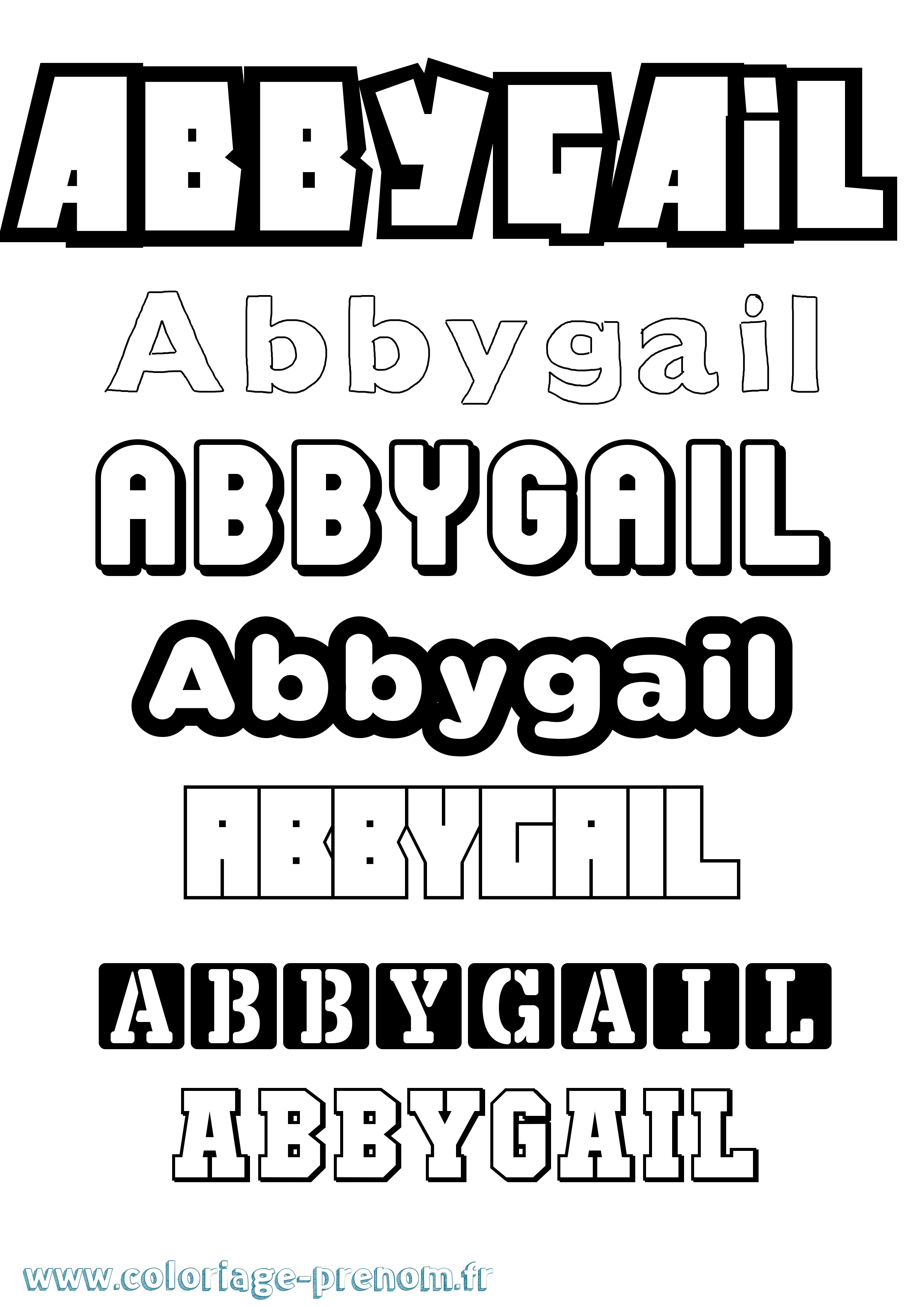 Coloriage prénom Abbygail Simple