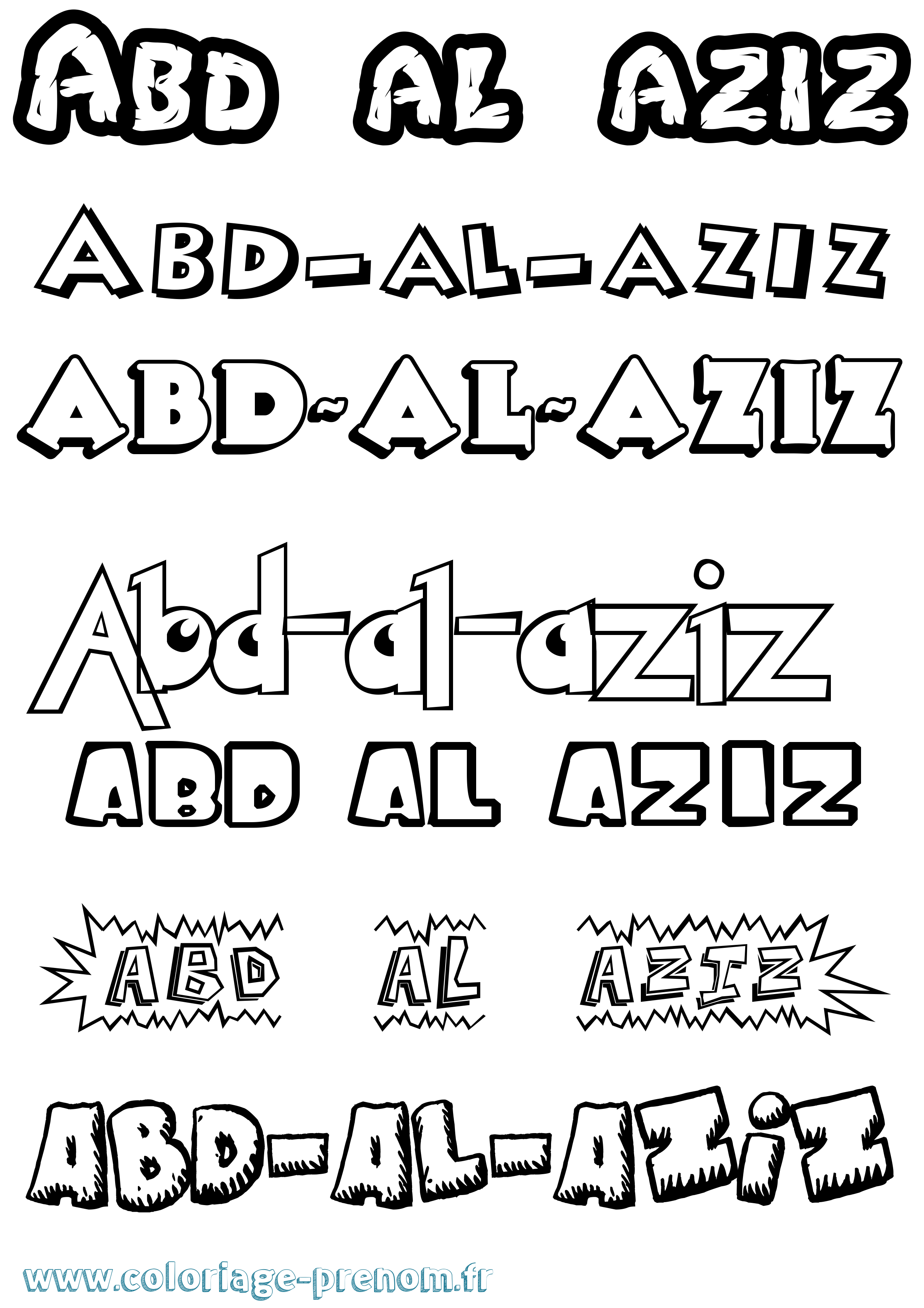 Coloriage prénom Abd-Al-Aziz Dessin Animé