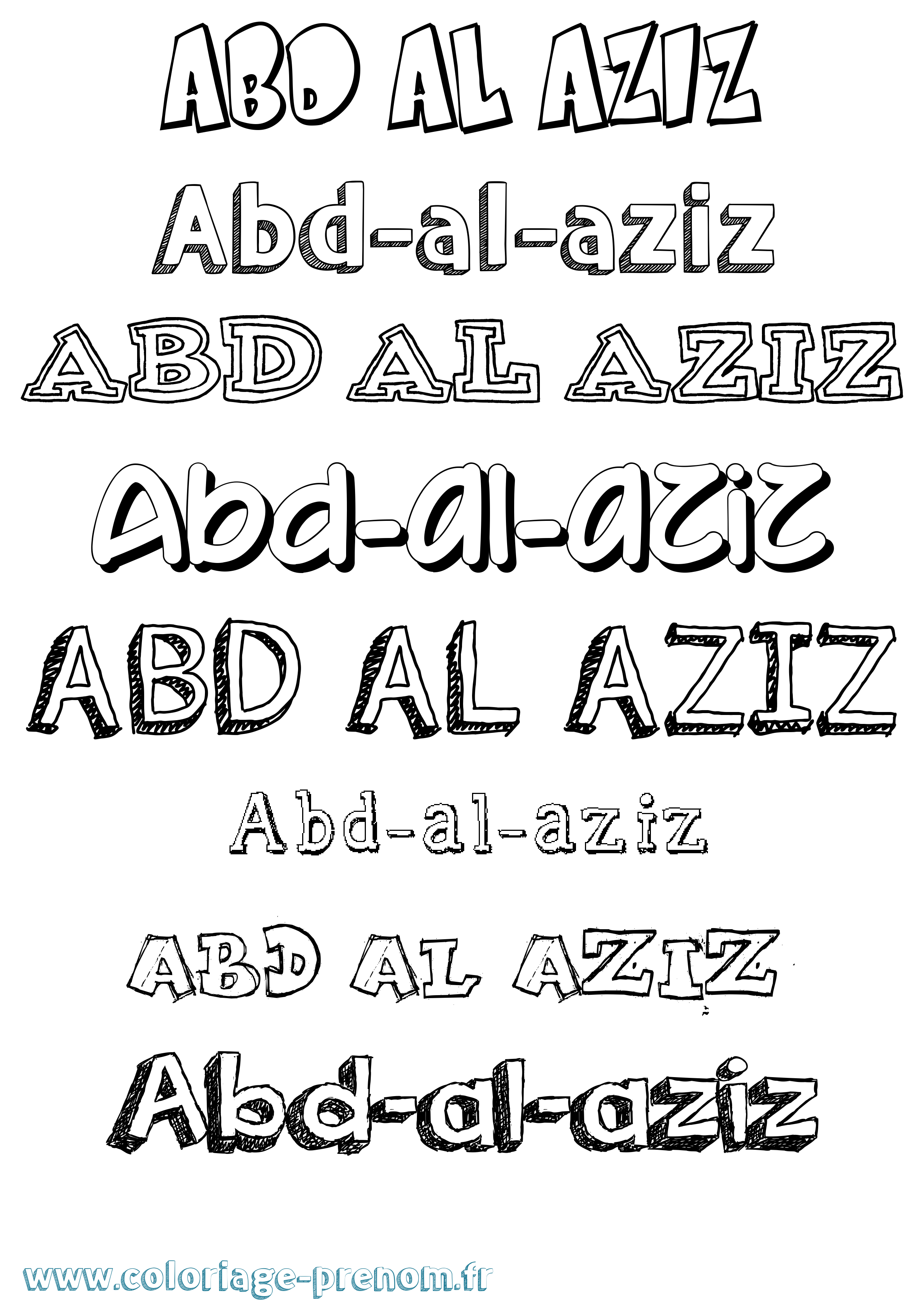Coloriage prénom Abd-Al-Aziz Dessiné