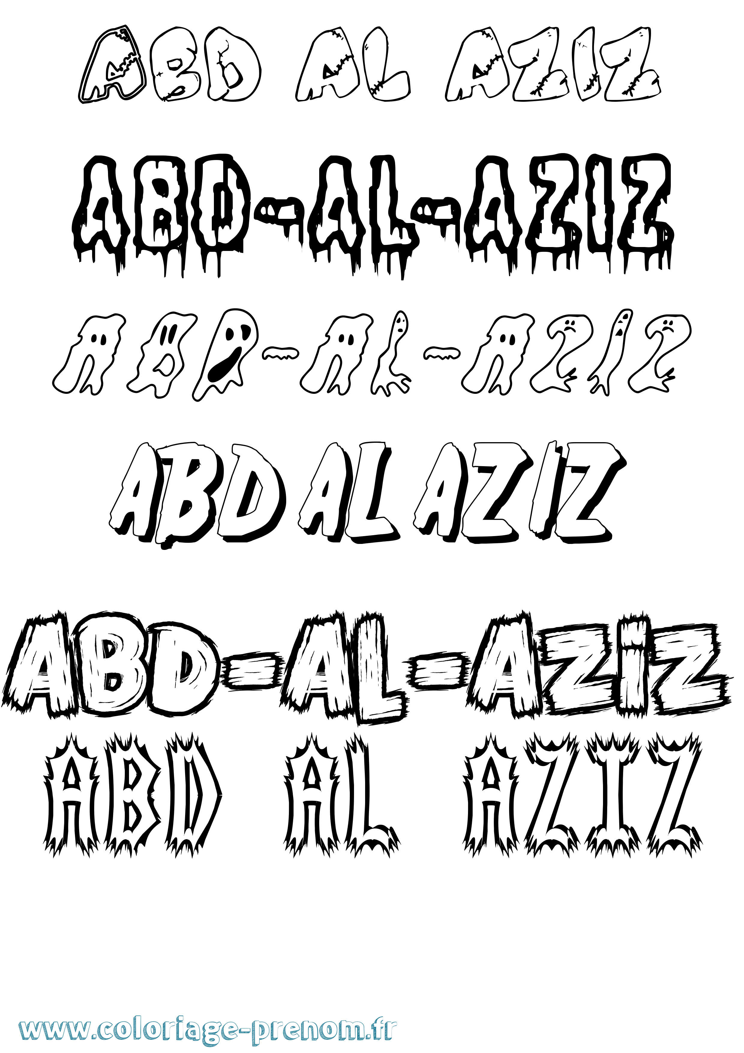 Coloriage prénom Abd-Al-Aziz Frisson
