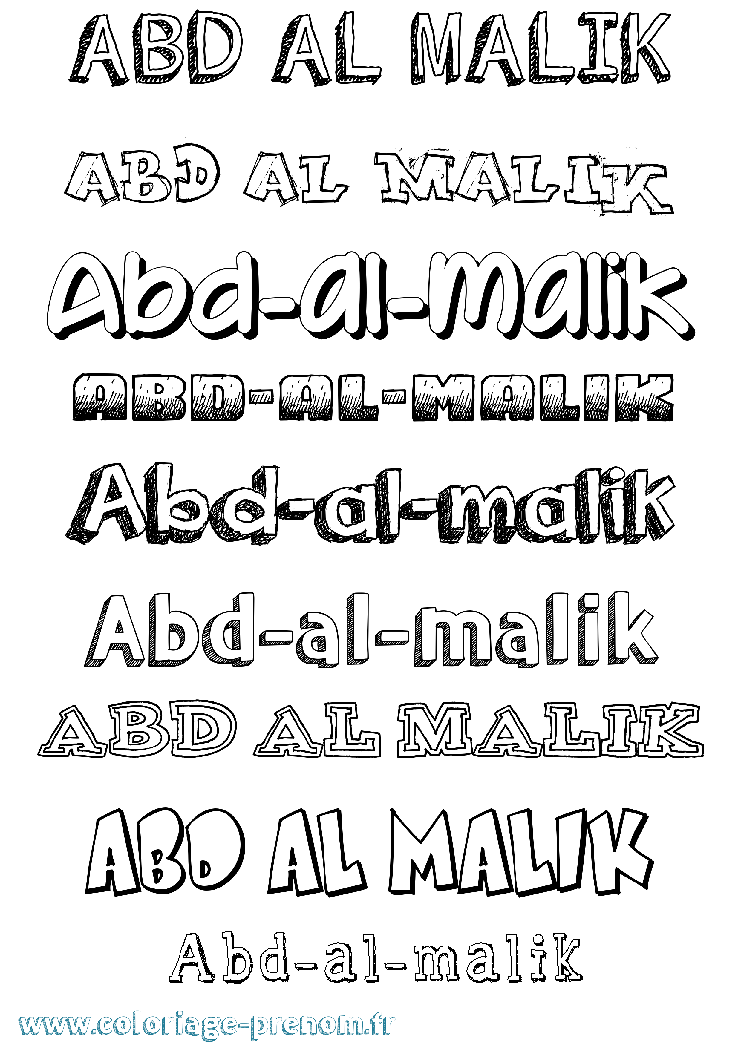 Coloriage prénom Abd-Al-Malik Dessiné