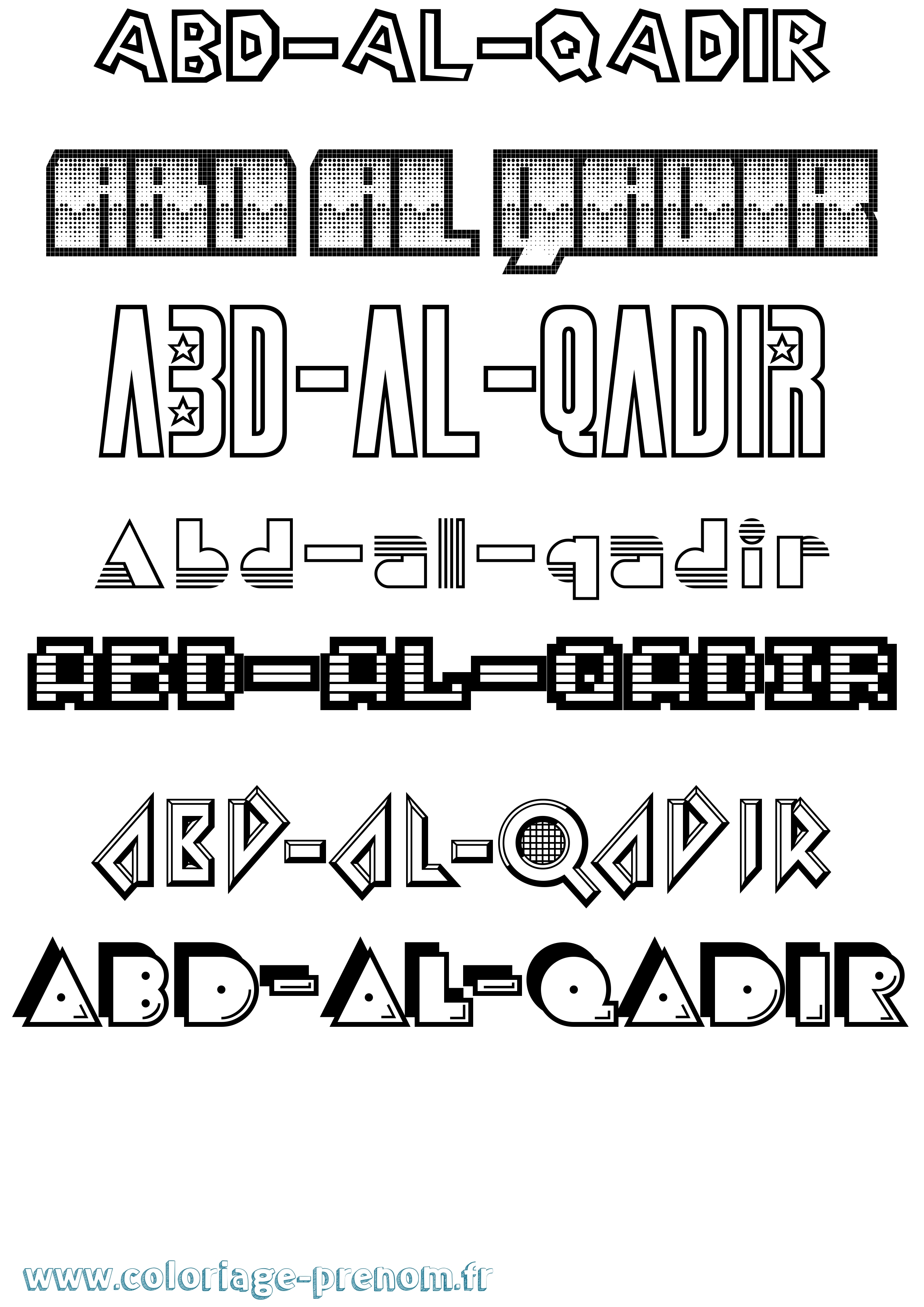 Coloriage prénom Abd-Al-Qadir Jeux Vidéos