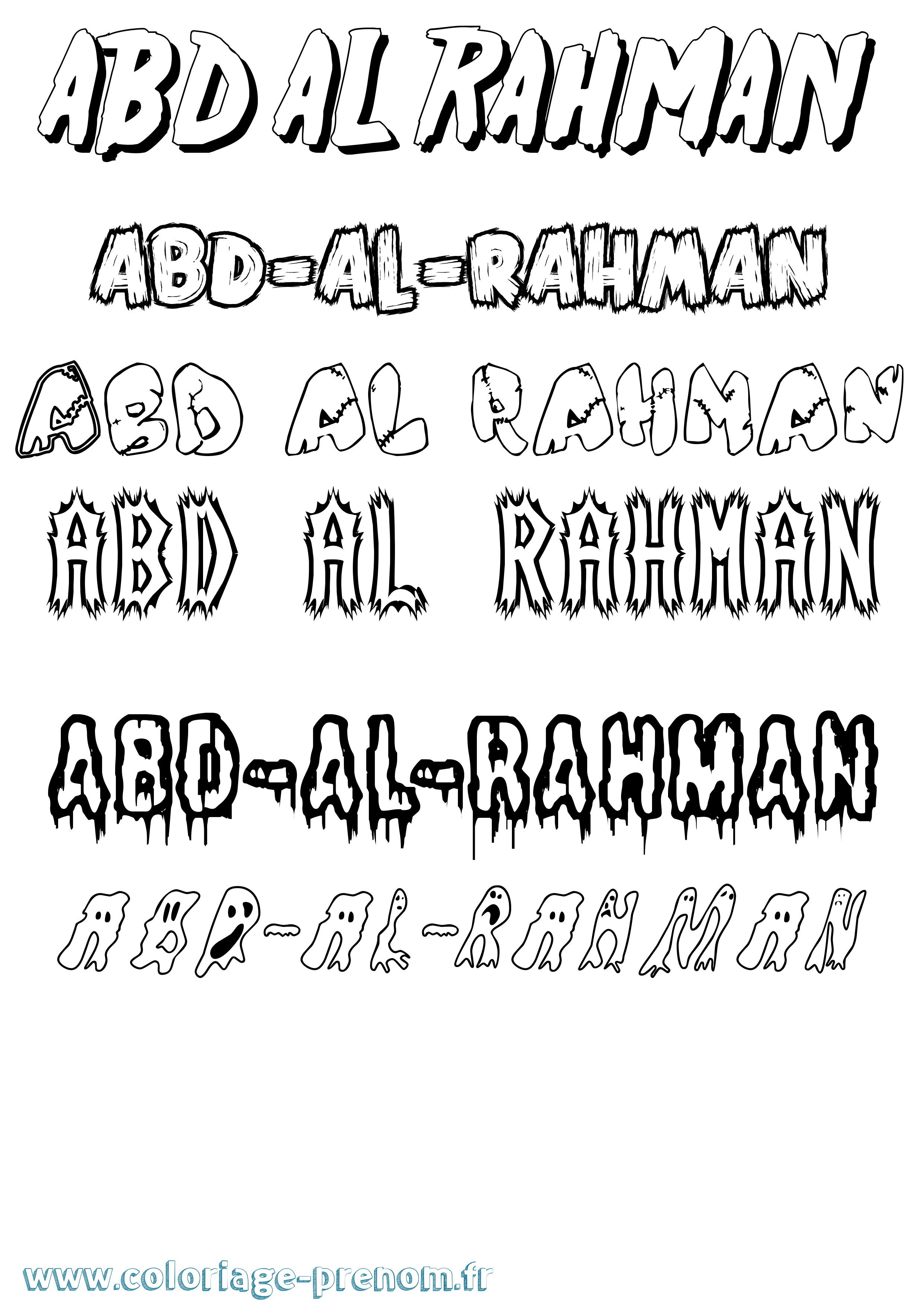 Coloriage prénom Abd-Al-Rahman Frisson
