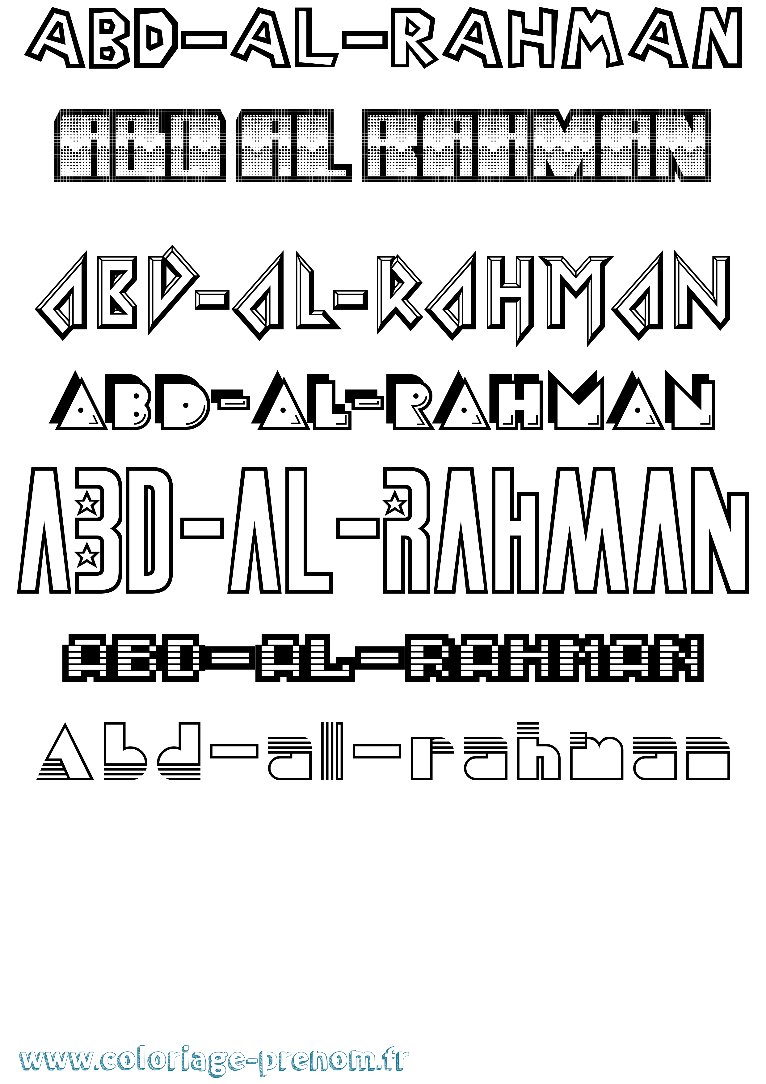 Coloriage prénom Abd-Al-Rahman Jeux Vidéos