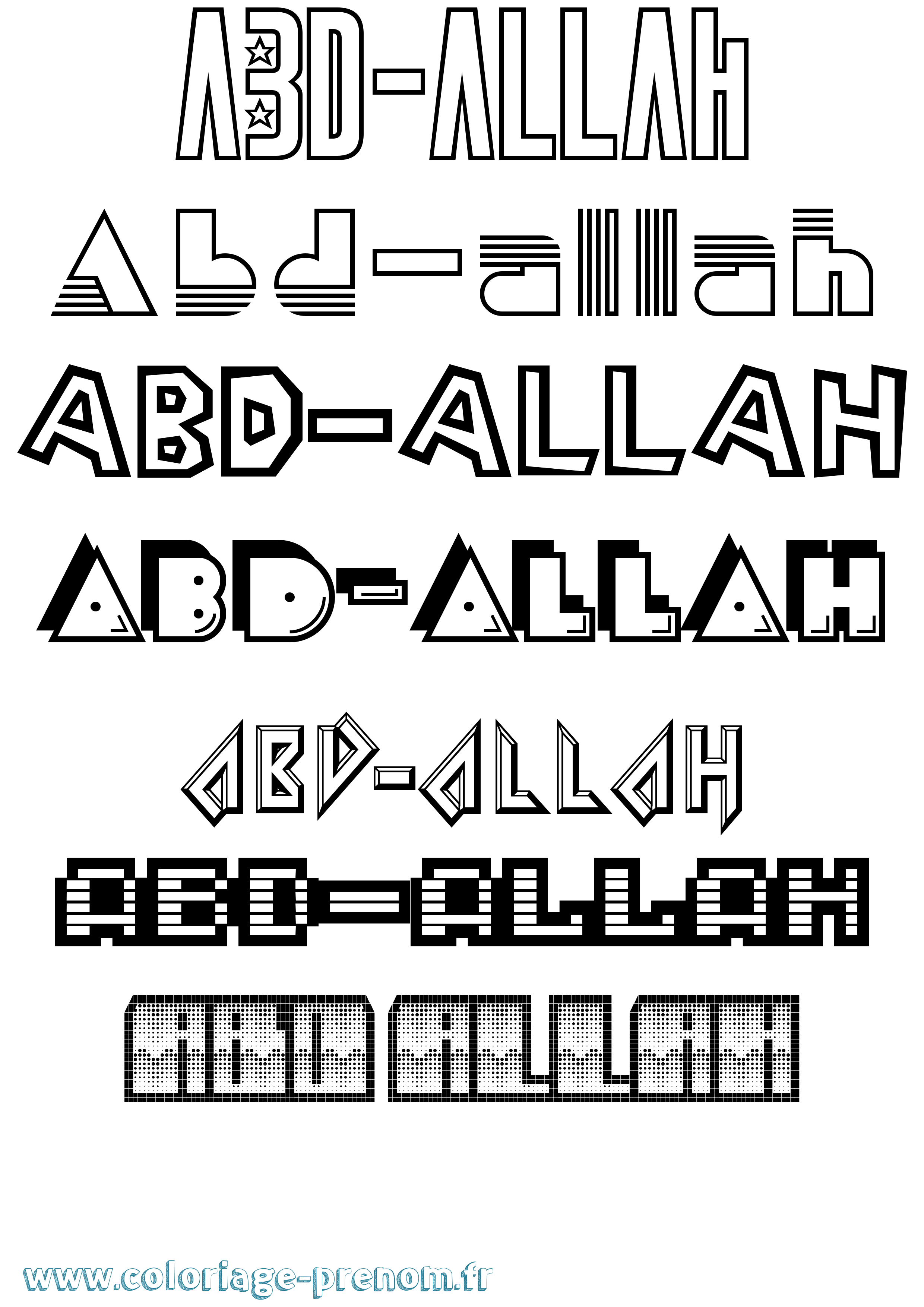 Coloriage prénom Abd-Allah Jeux Vidéos