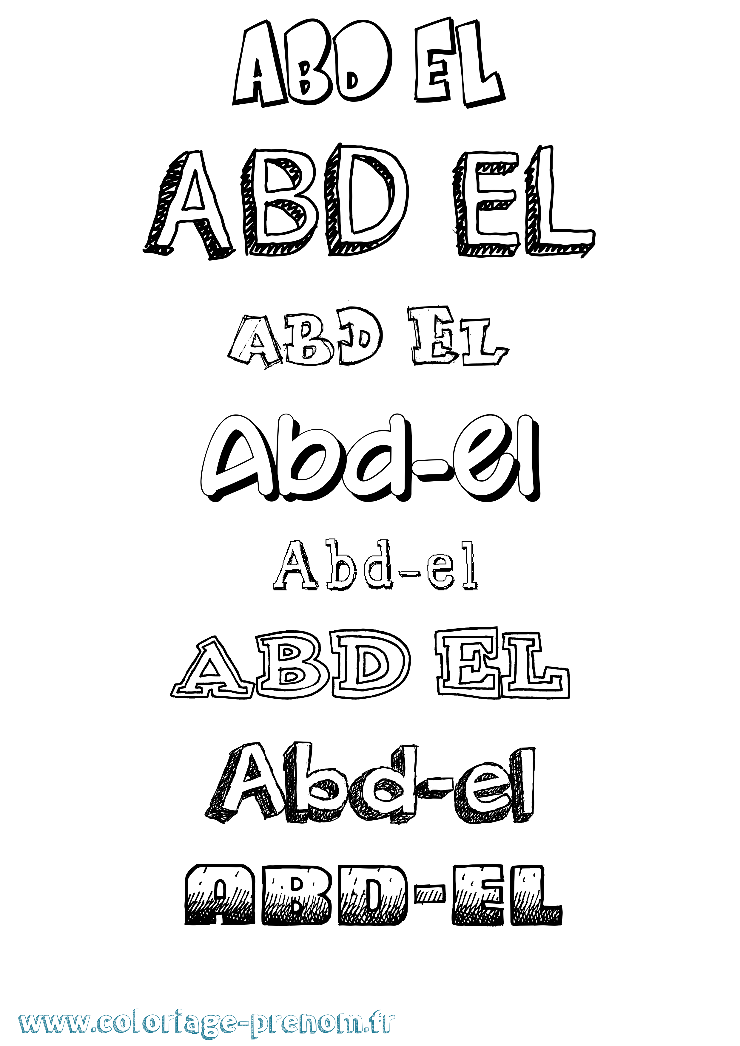 Coloriage prénom Abd-El Dessiné