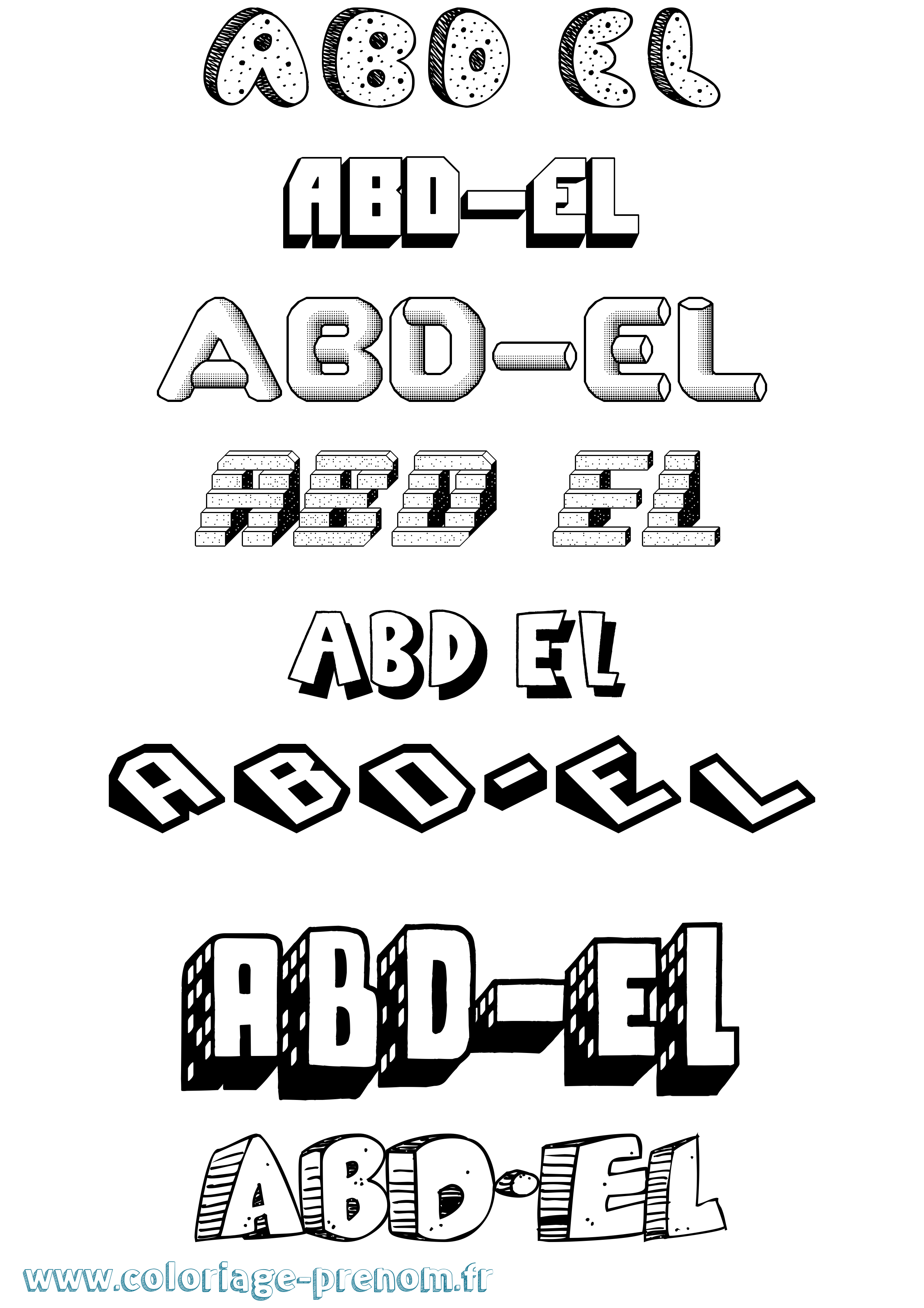 Coloriage prénom Abd-El Effet 3D