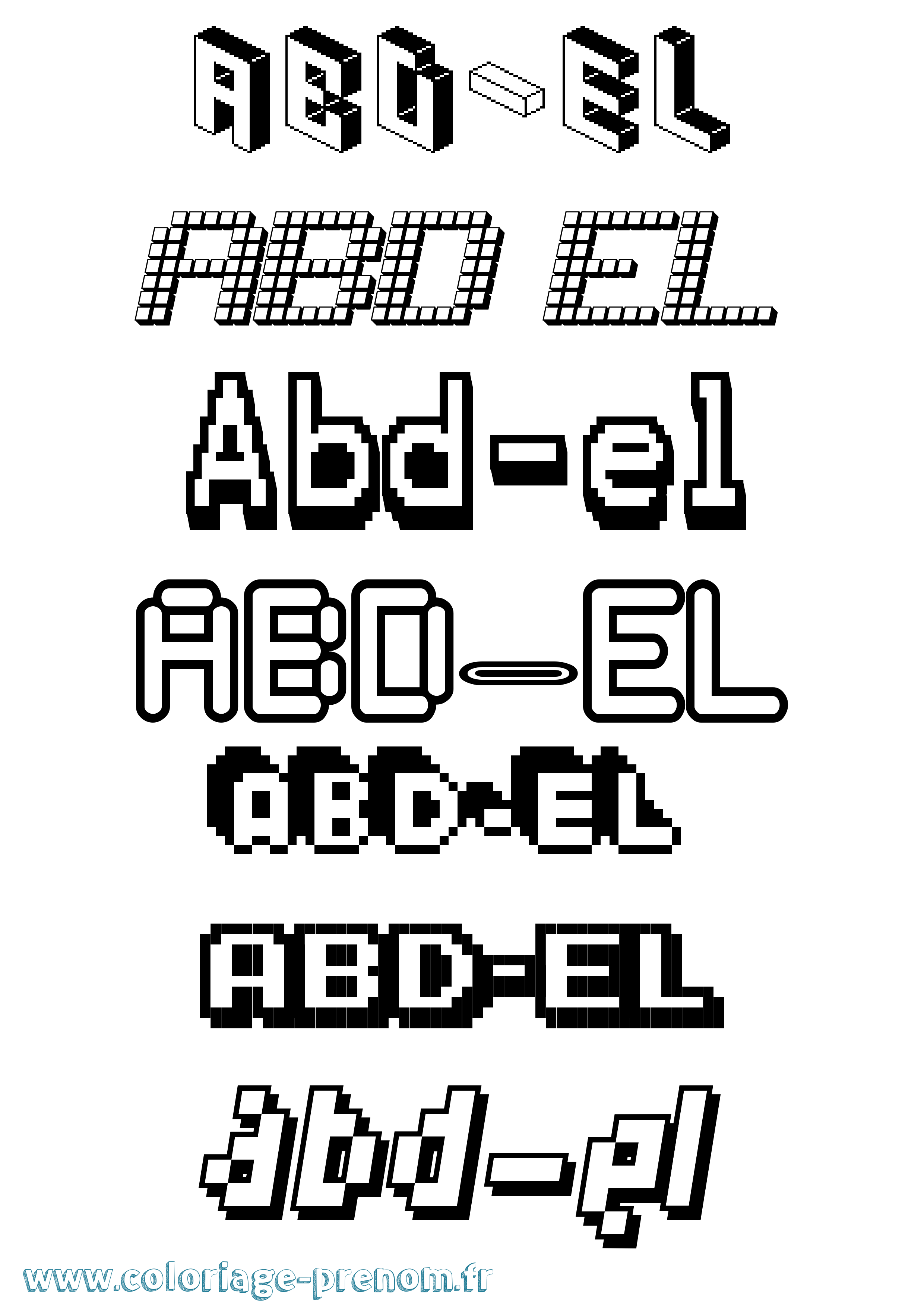 Coloriage prénom Abd-El Pixel