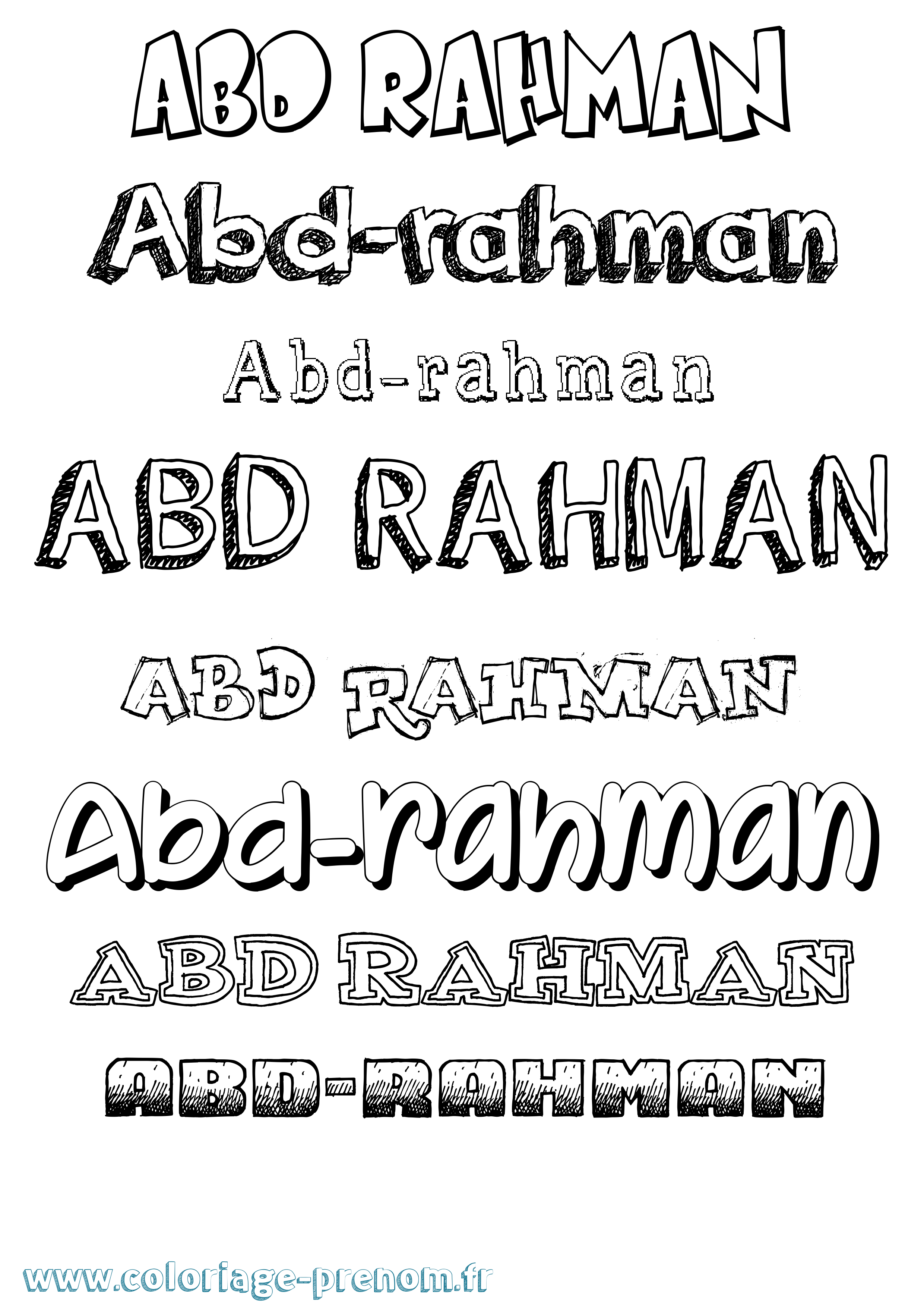 Coloriage Abd-Rahman Dessiné Coloriage prénom Abd-Rahman Dessiné