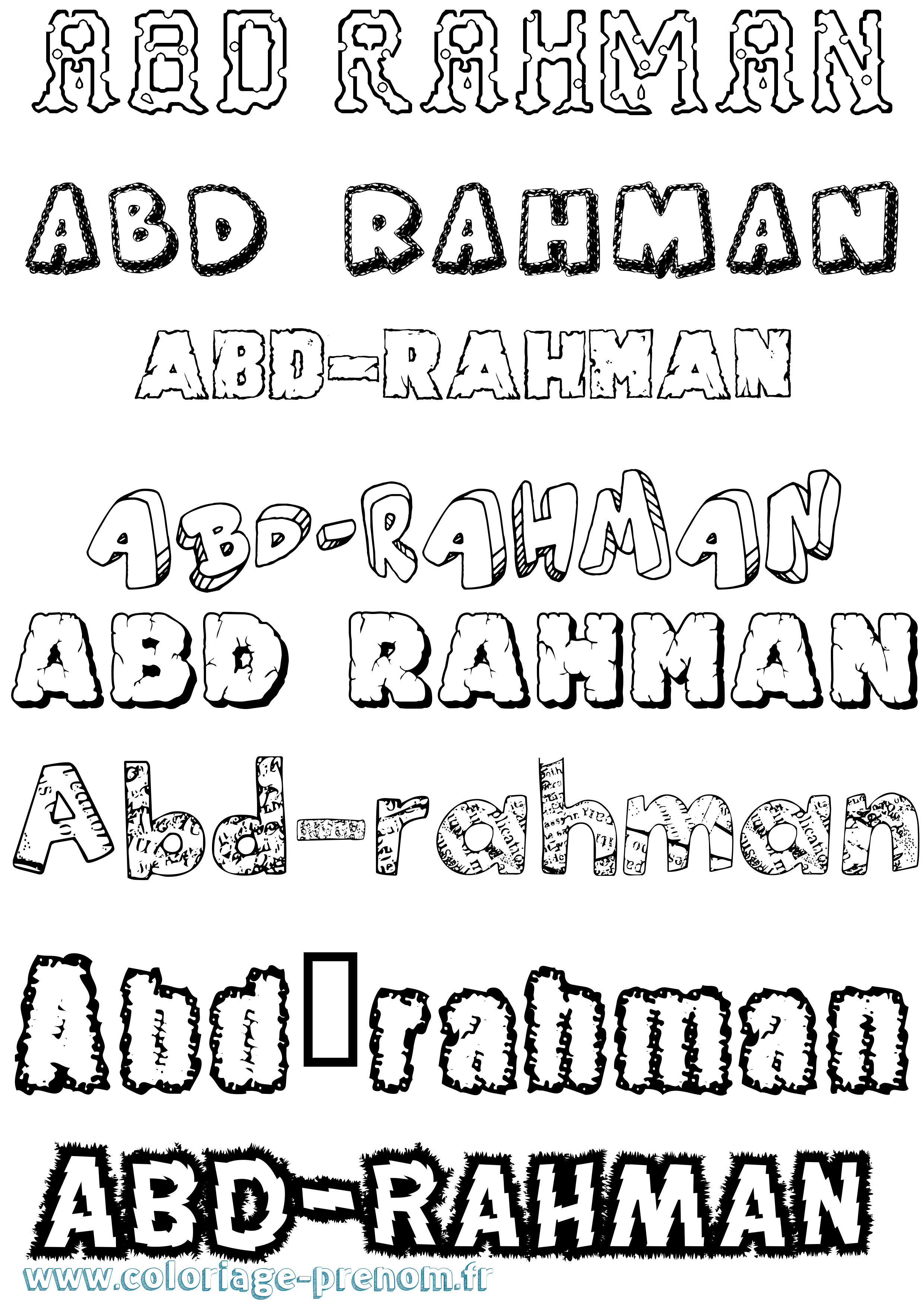Coloriage Abd-Rahman Destructuré Coloriage prénom Abd-Rahman Destructuré