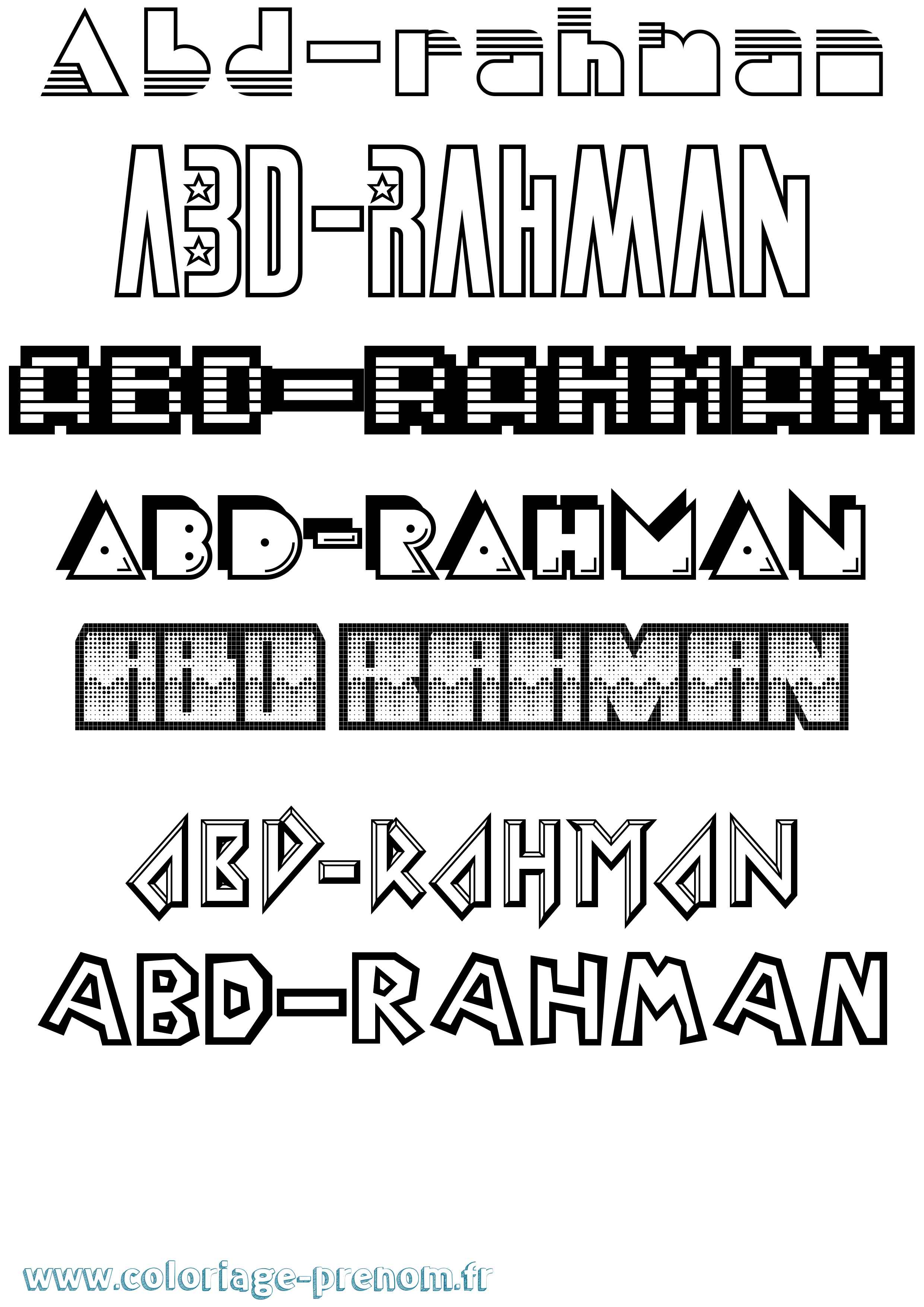 Coloriage Abd-Rahman Jeux Vidéos Coloriage prénom Abd-Rahman Jeux Vidéos