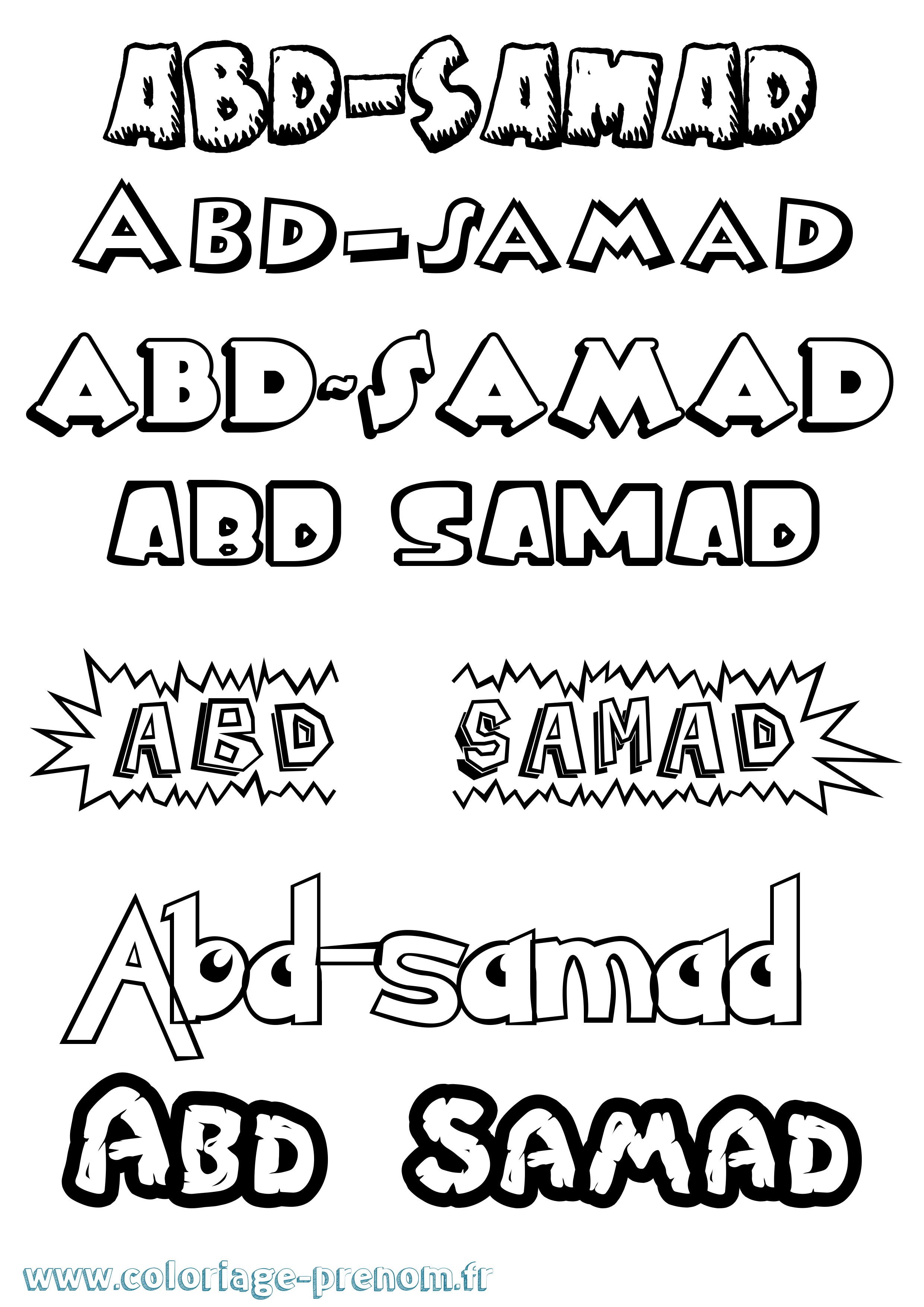 Coloriage prénom Abd-Samad Dessin Animé