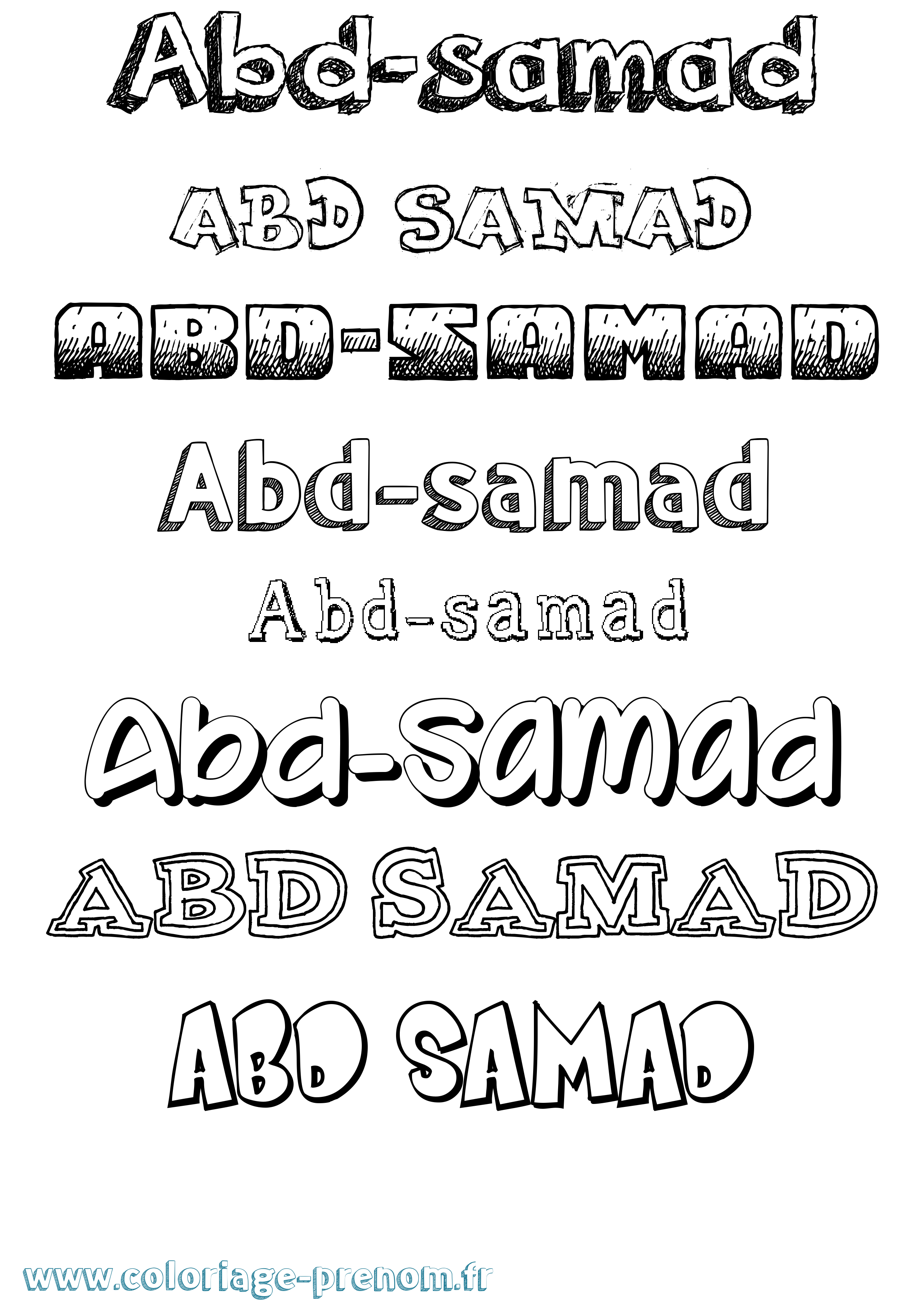 Coloriage Abd-Samad Dessiné Coloriage prénom Abd-Samad Dessiné