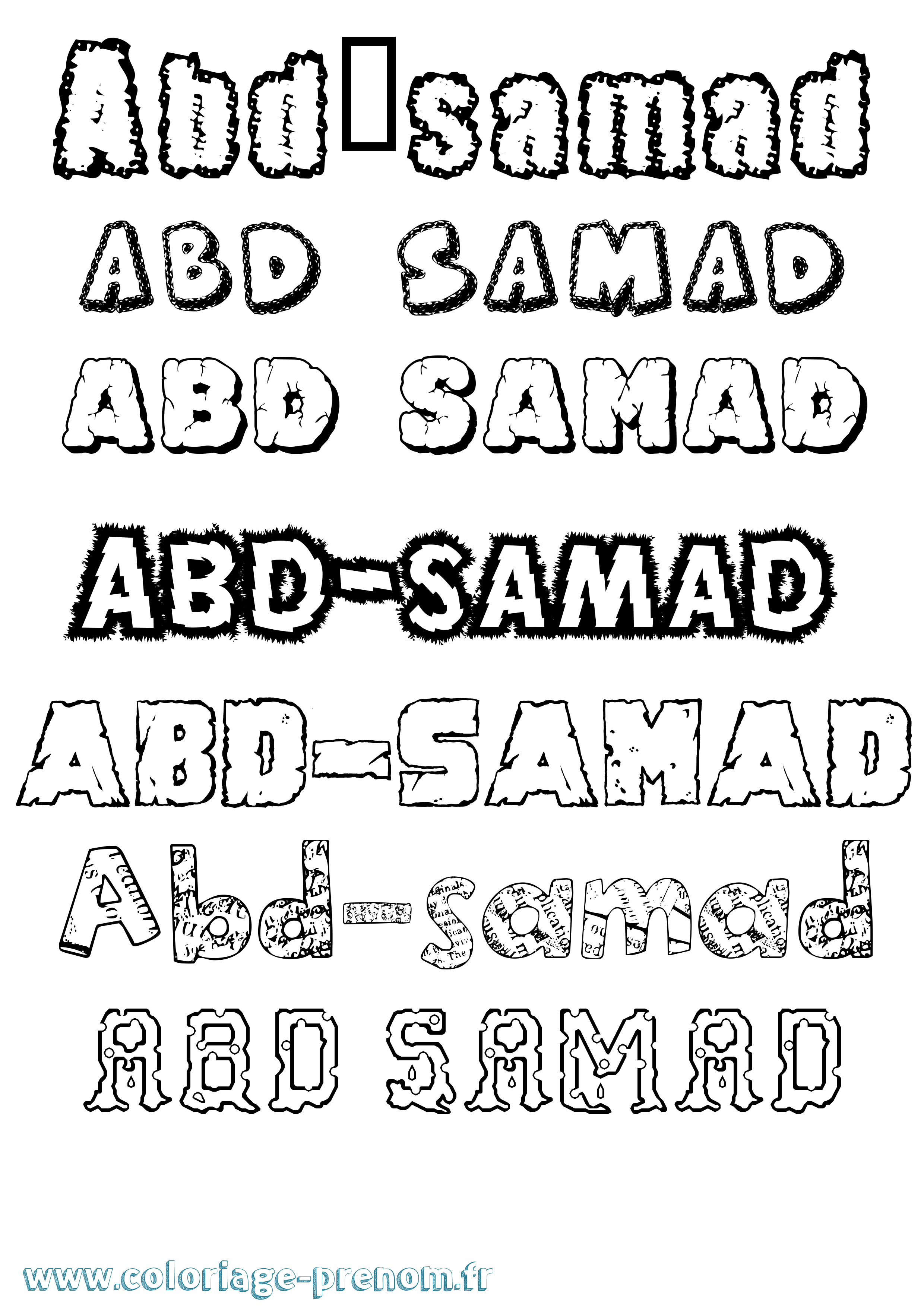 Coloriage prénom Abd-Samad Destructuré