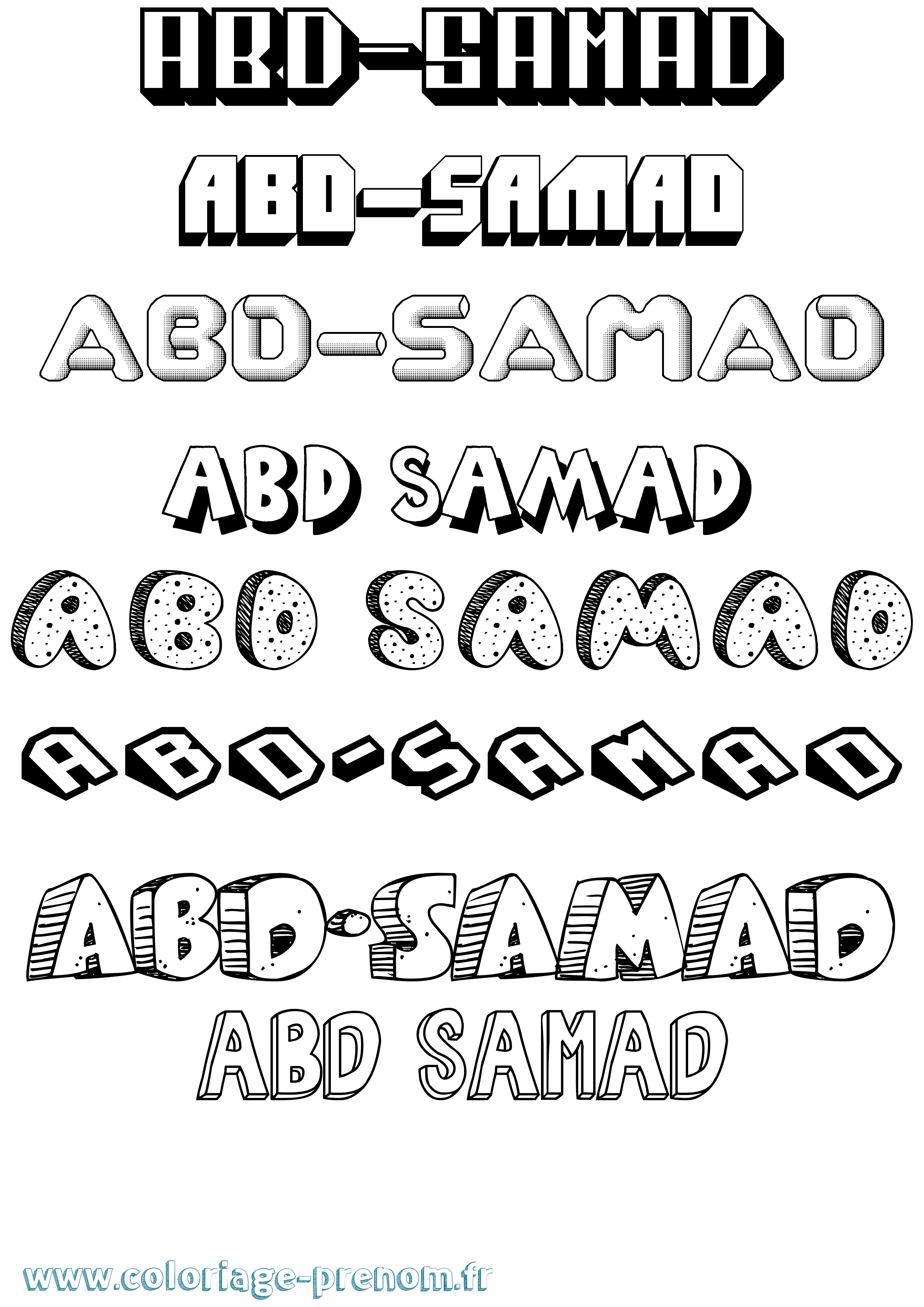 Coloriage Abd-Samad Effet 3D Coloriage prénom Abd-Samad Effet 3D