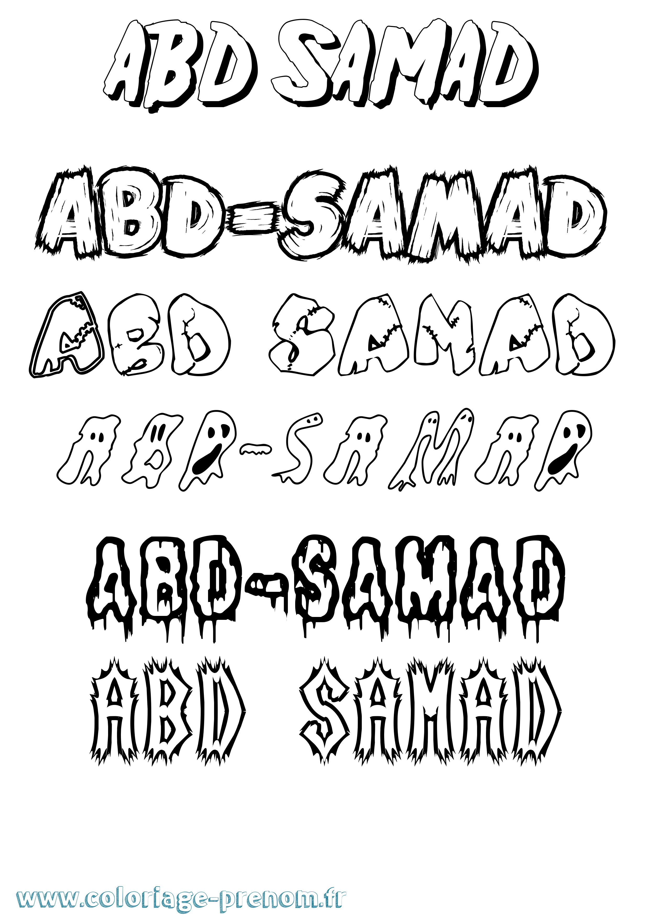 Coloriage prénom Abd-Samad Frisson