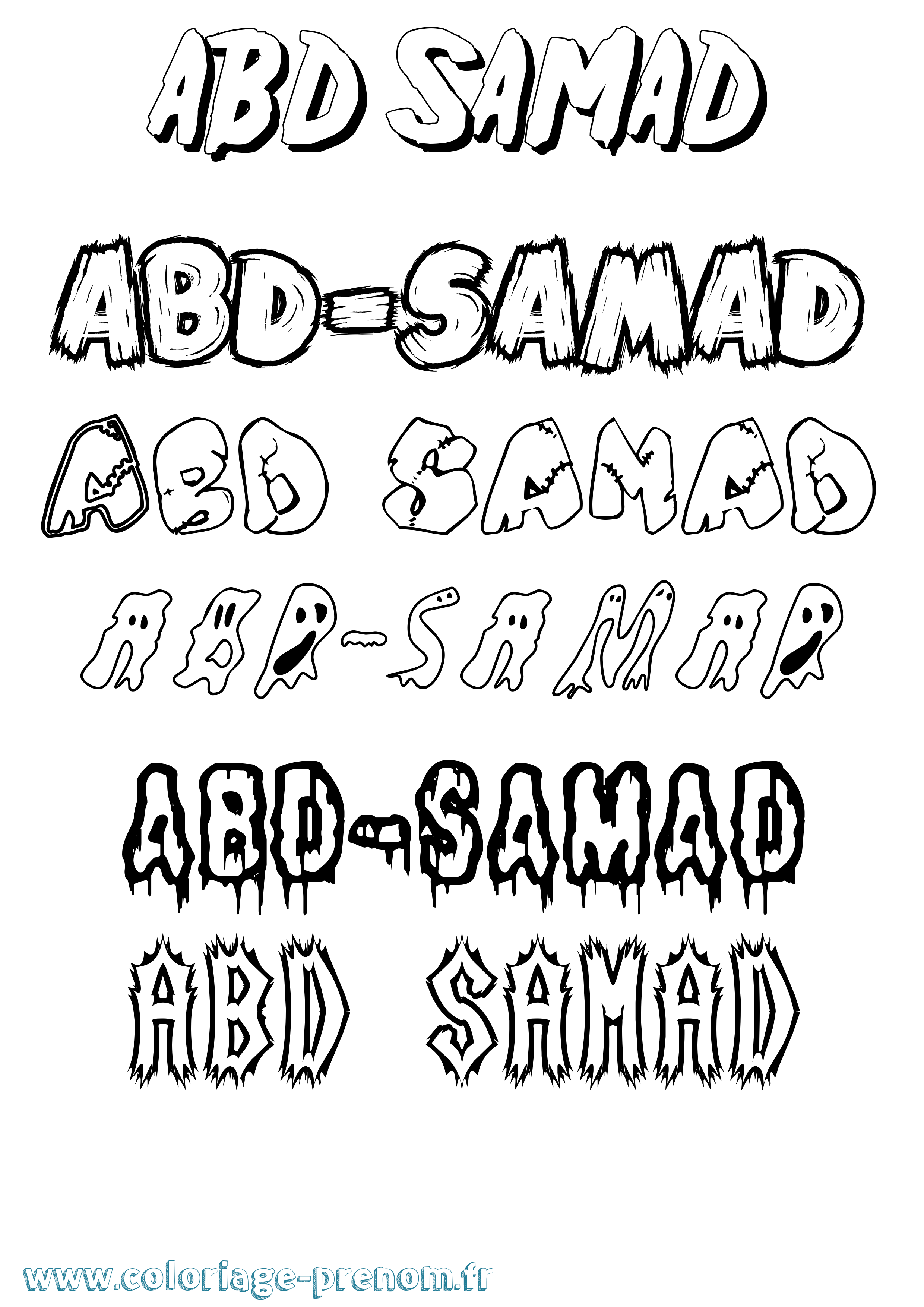 Coloriage Abd-Samad Frisson Coloriage prénom Abd-Samad Frisson