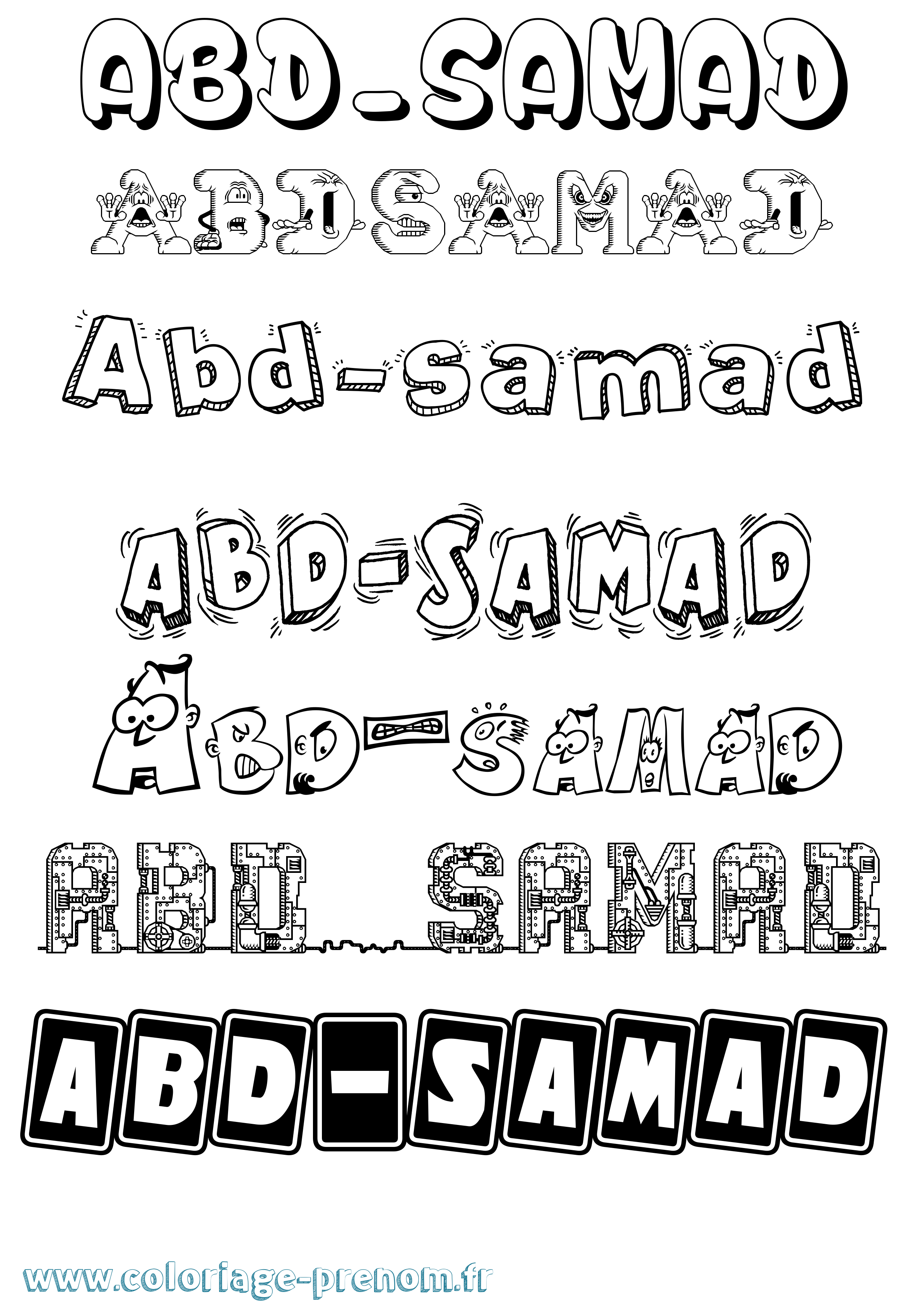 Coloriage prénom Abd-Samad Fun