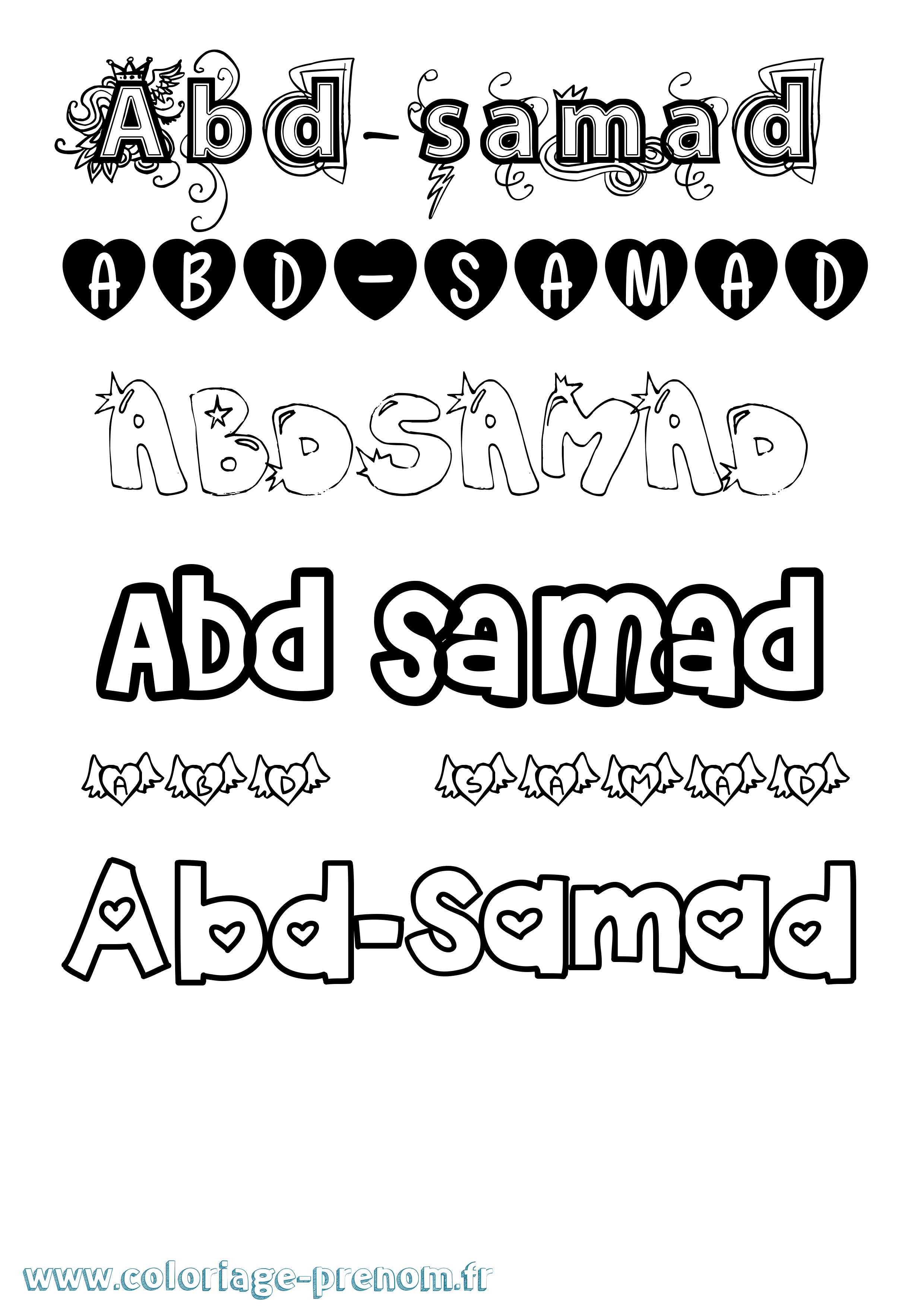Coloriage Abd-Samad Girly Coloriage prénom Abd-Samad Girly