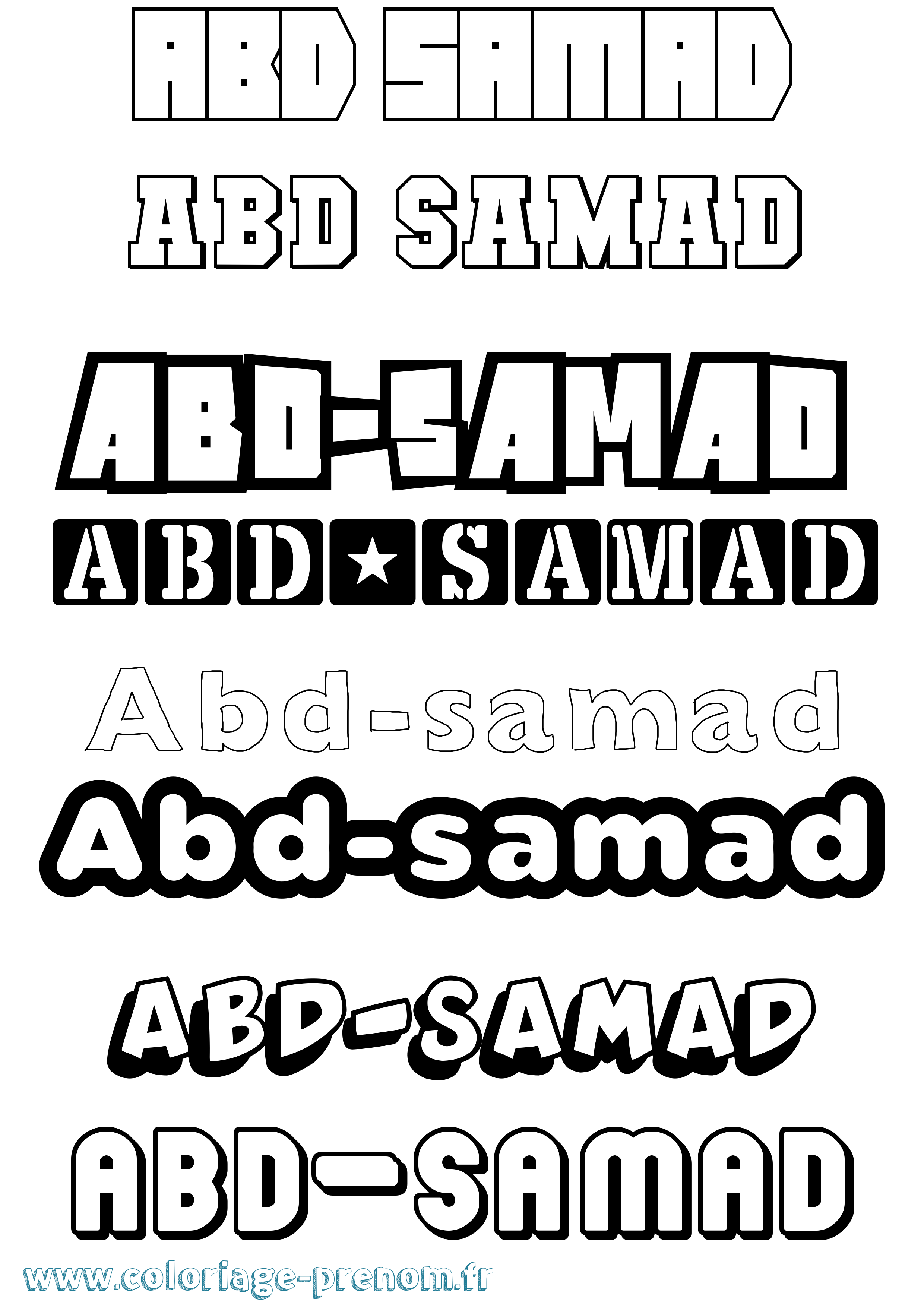 Coloriage prénom Abd-Samad Simple