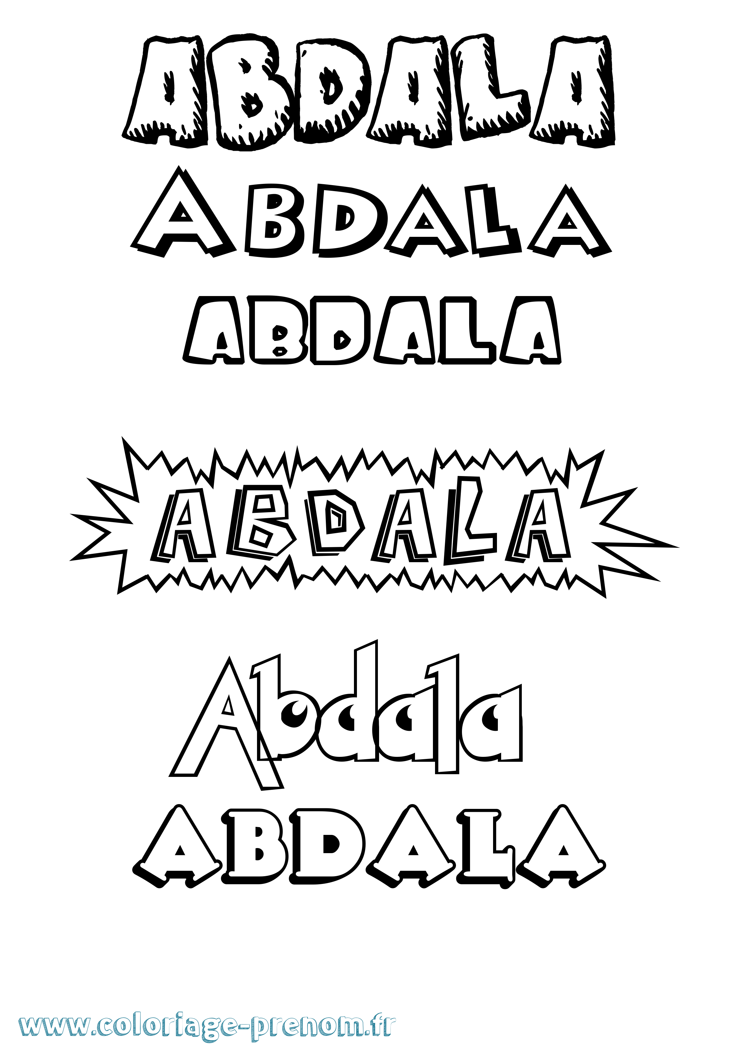 Coloriage Abdala Dessin Animé Coloriage prénom Abdala Dessin Animé