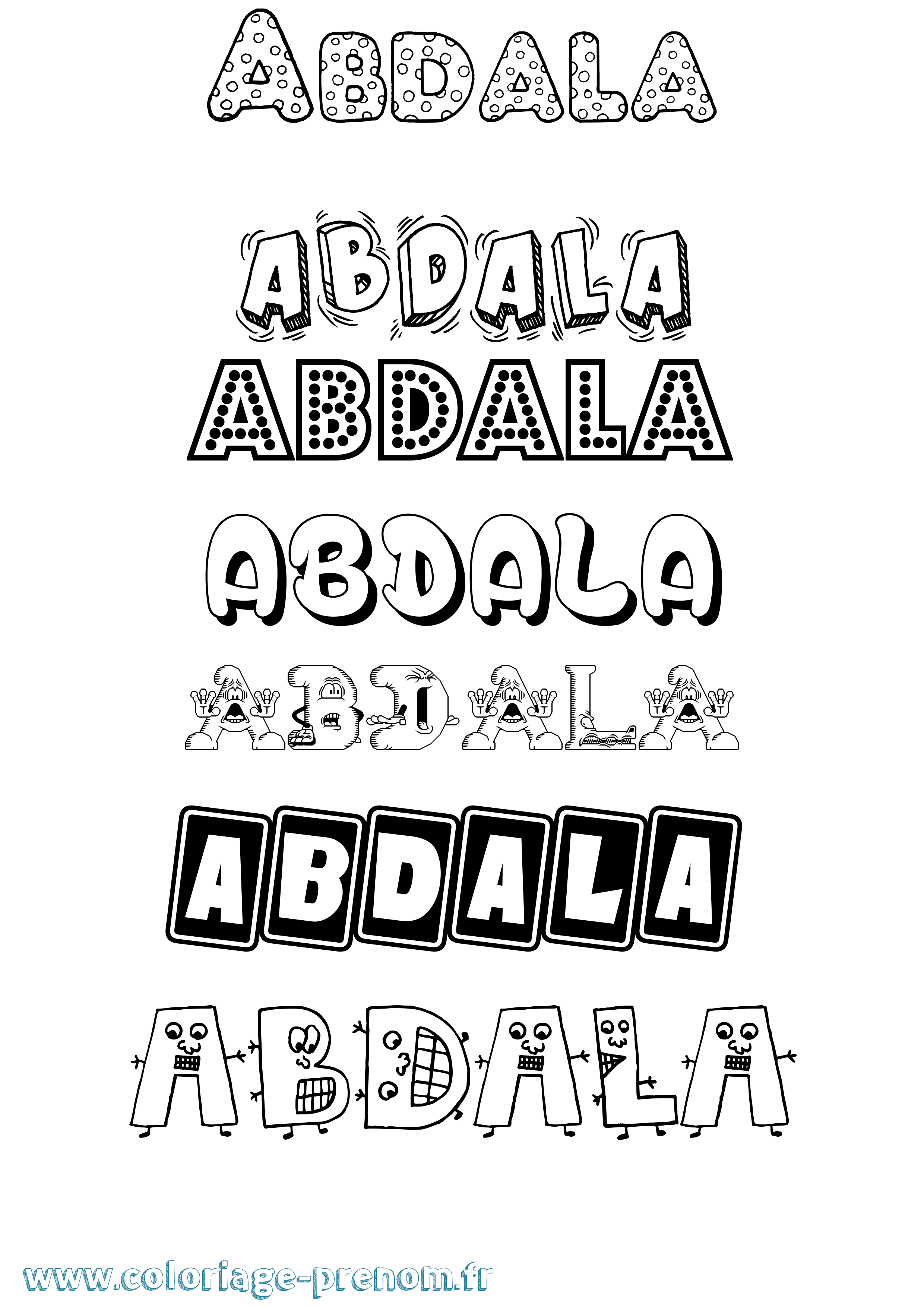 Coloriage Abdala Fun Coloriage prénom Abdala Fun