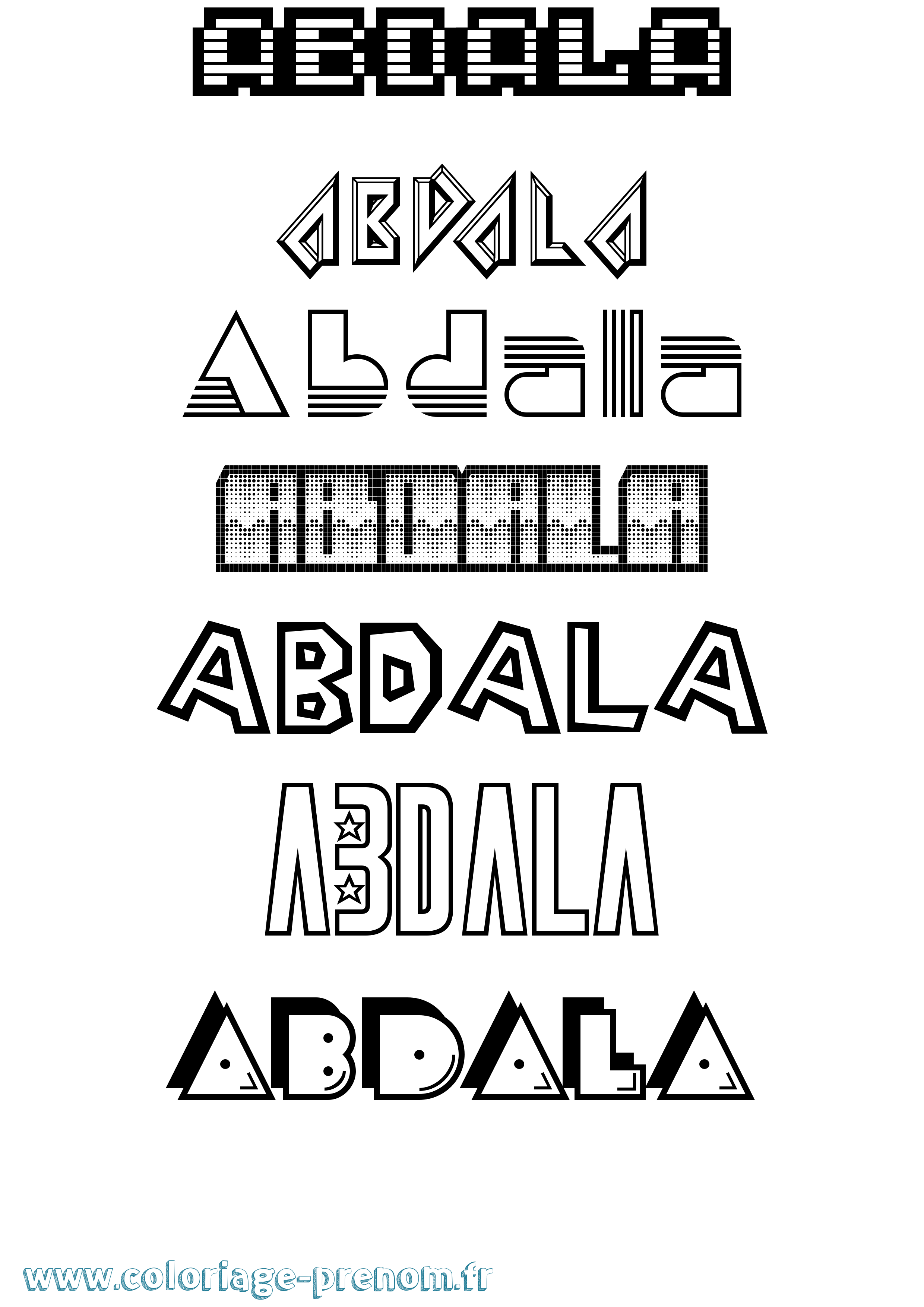 Coloriage Abdala Jeux Vidéos Coloriage prénom Abdala Jeux Vidéos