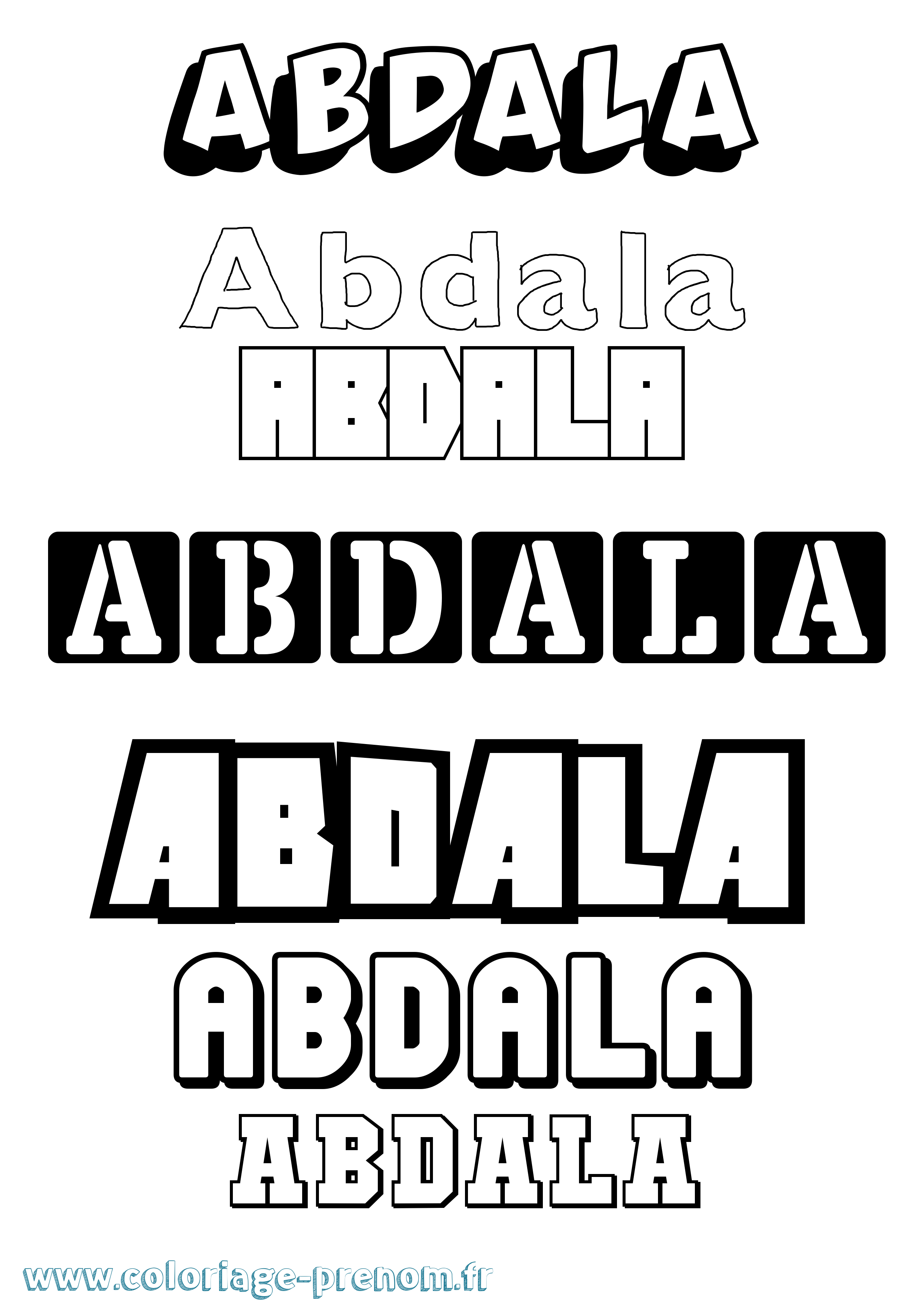 Coloriage Abdala Simple Coloriage prénom Abdala Simple