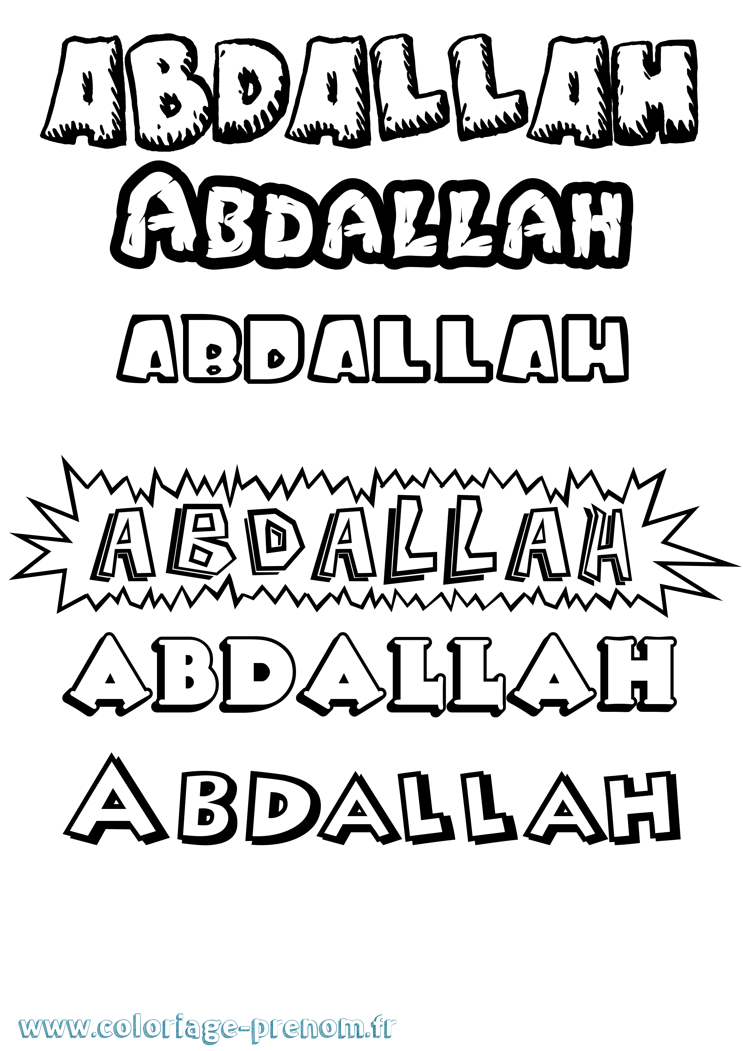 Coloriage prénom Abdallah Dessin Animé