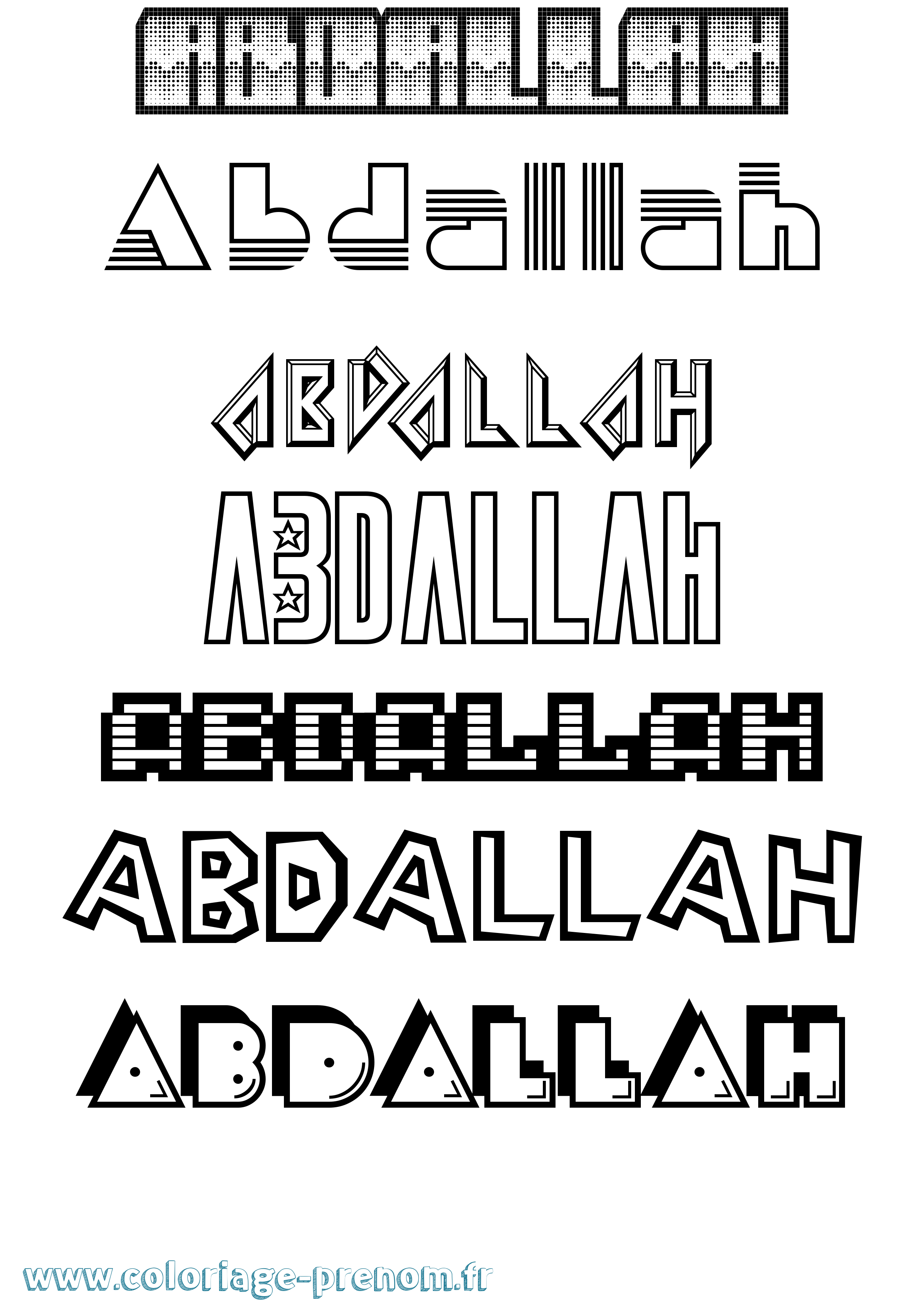 Coloriage prénom Abdallah Jeux Vidéos