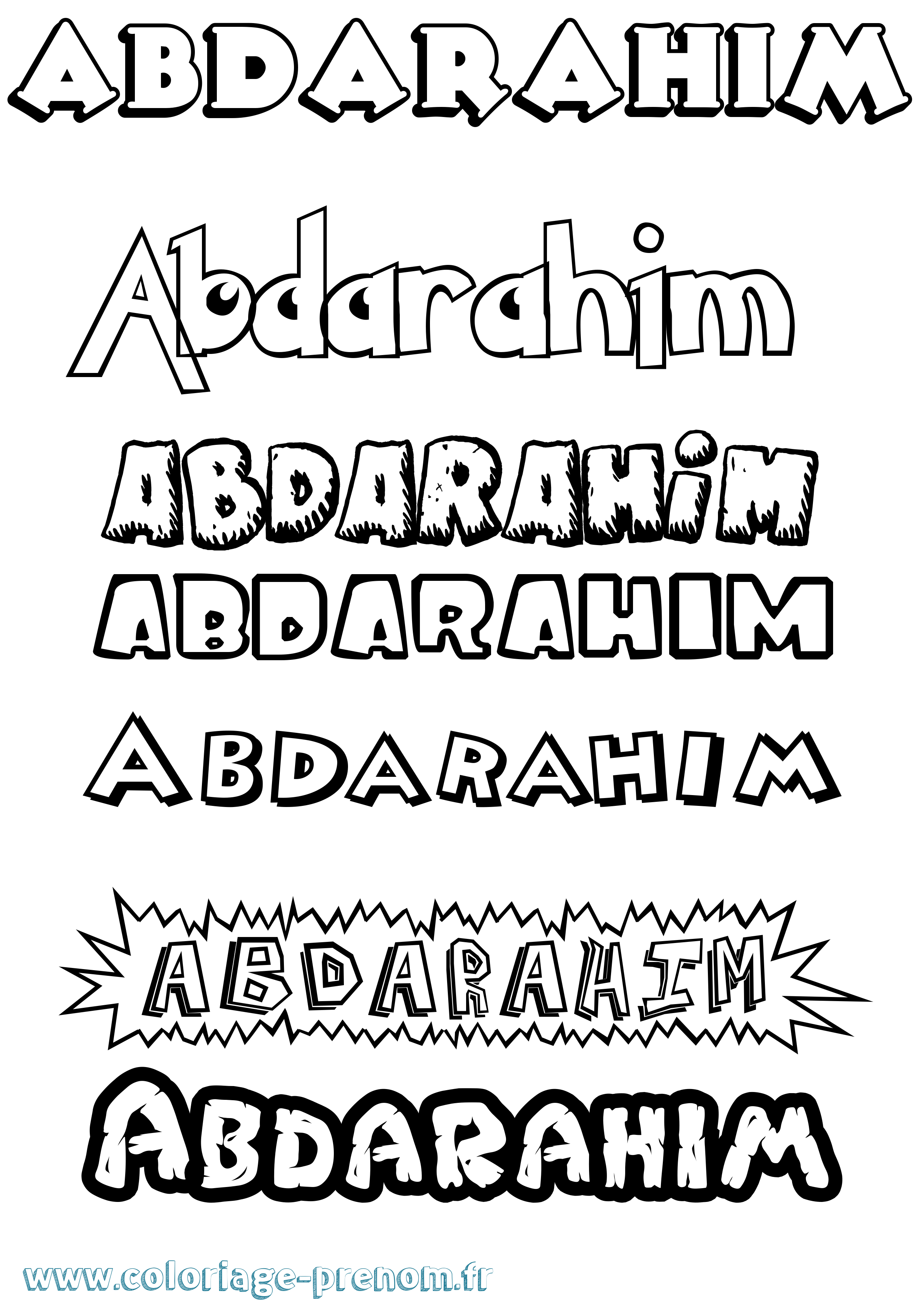 Coloriage Abdarahim Dessin Animé Coloriage prénom Abdarahim Dessin Animé