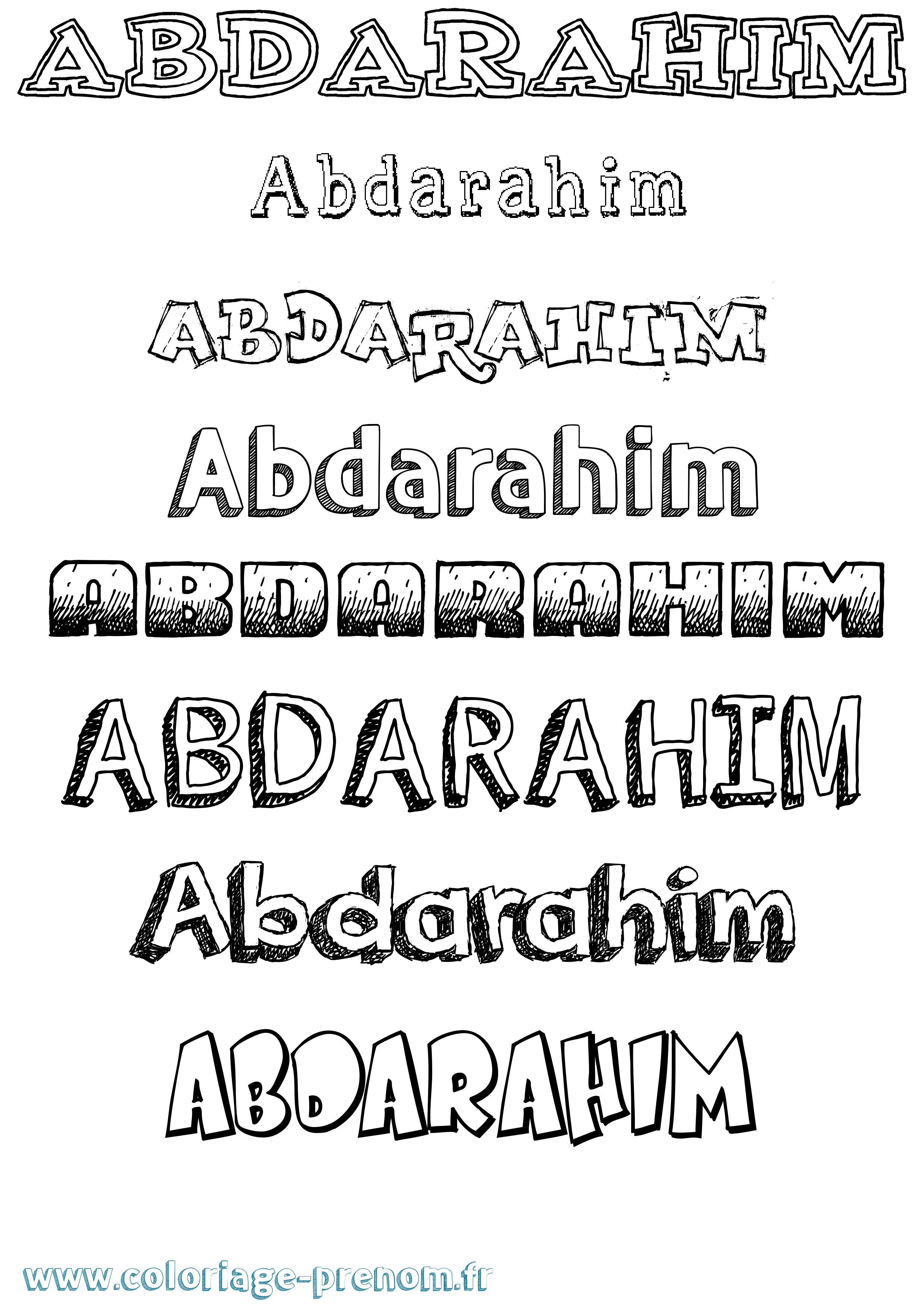 Coloriage Abdarahim Dessiné Coloriage prénom Abdarahim Dessiné