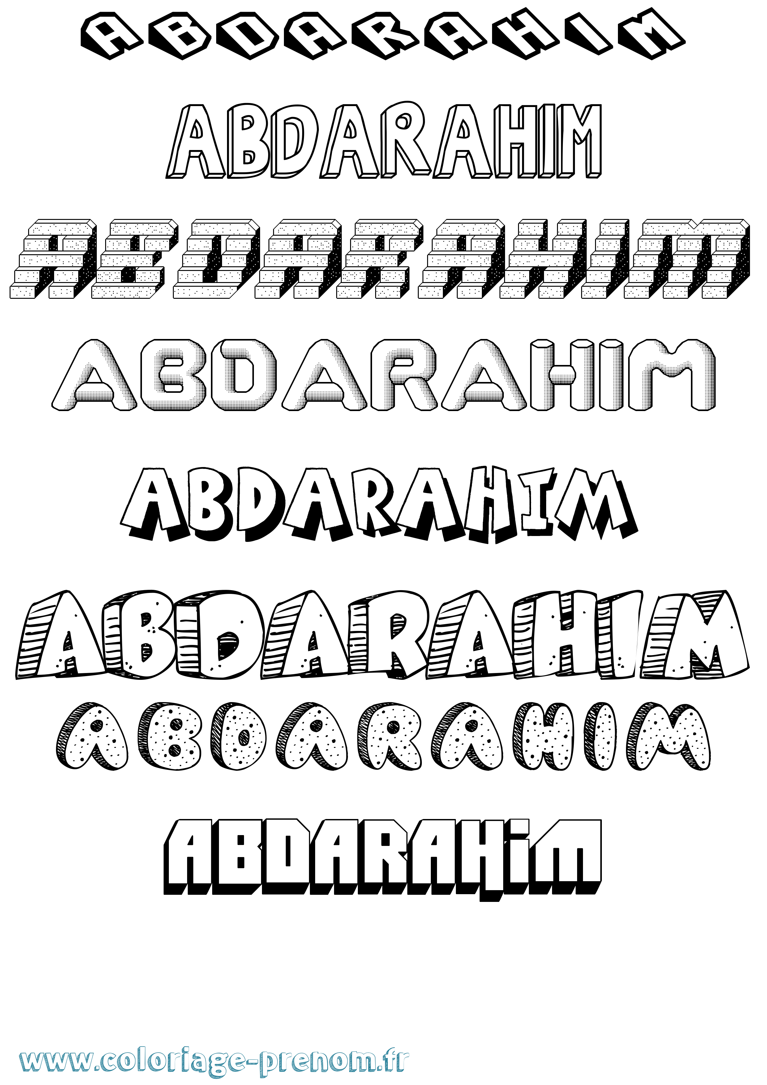 Coloriage Abdarahim Effet 3D Coloriage prénom Abdarahim Effet 3D
