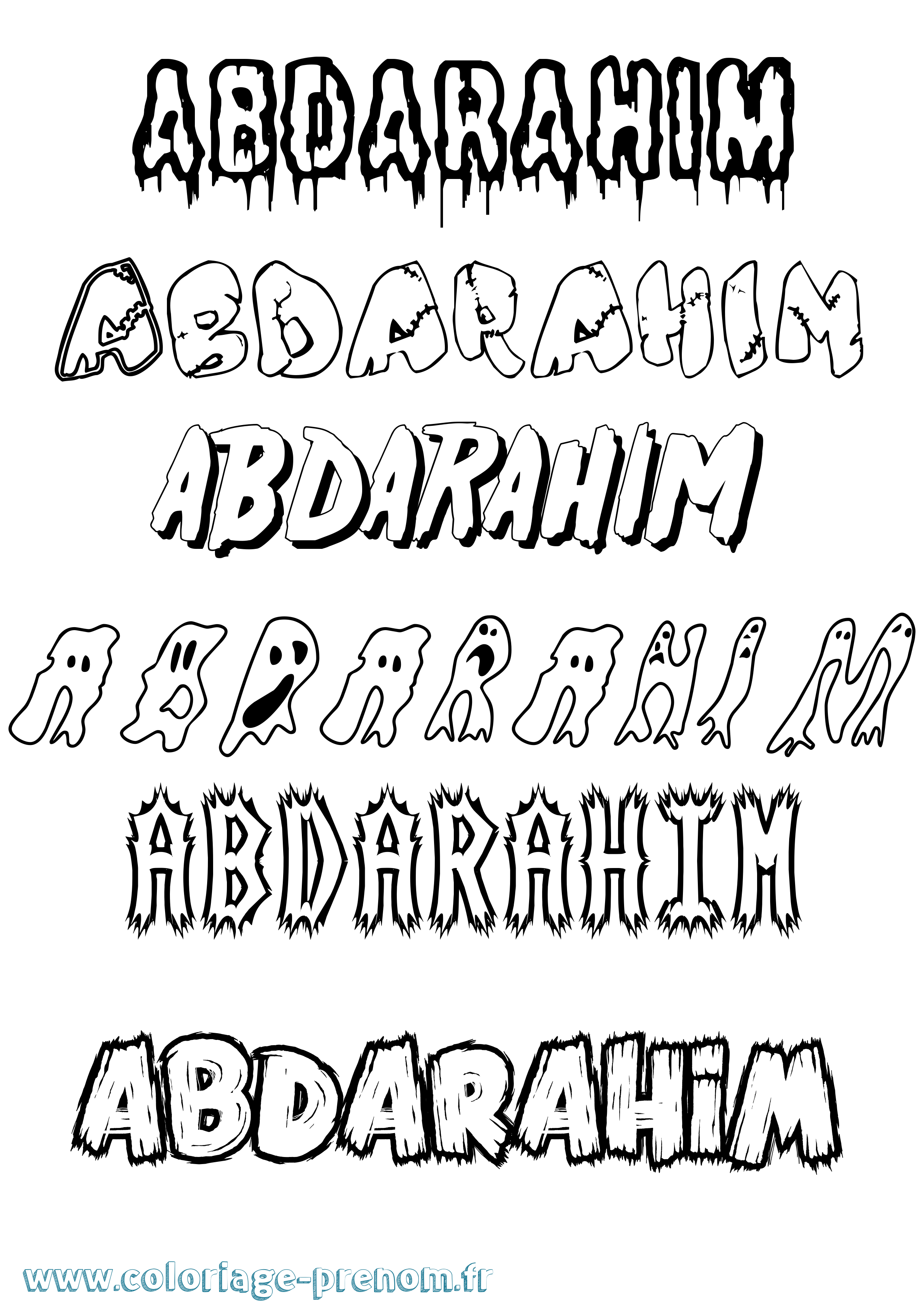 Coloriage prénom Abdarahim Frisson