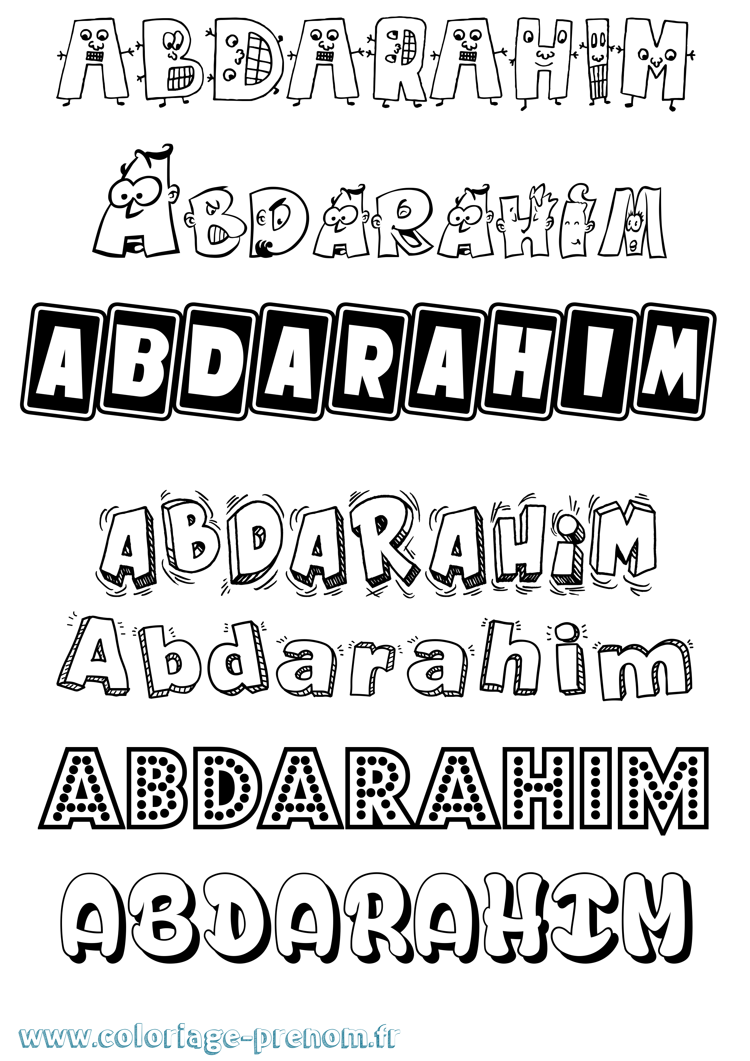 Coloriage Abdarahim Fun Coloriage prénom Abdarahim Fun