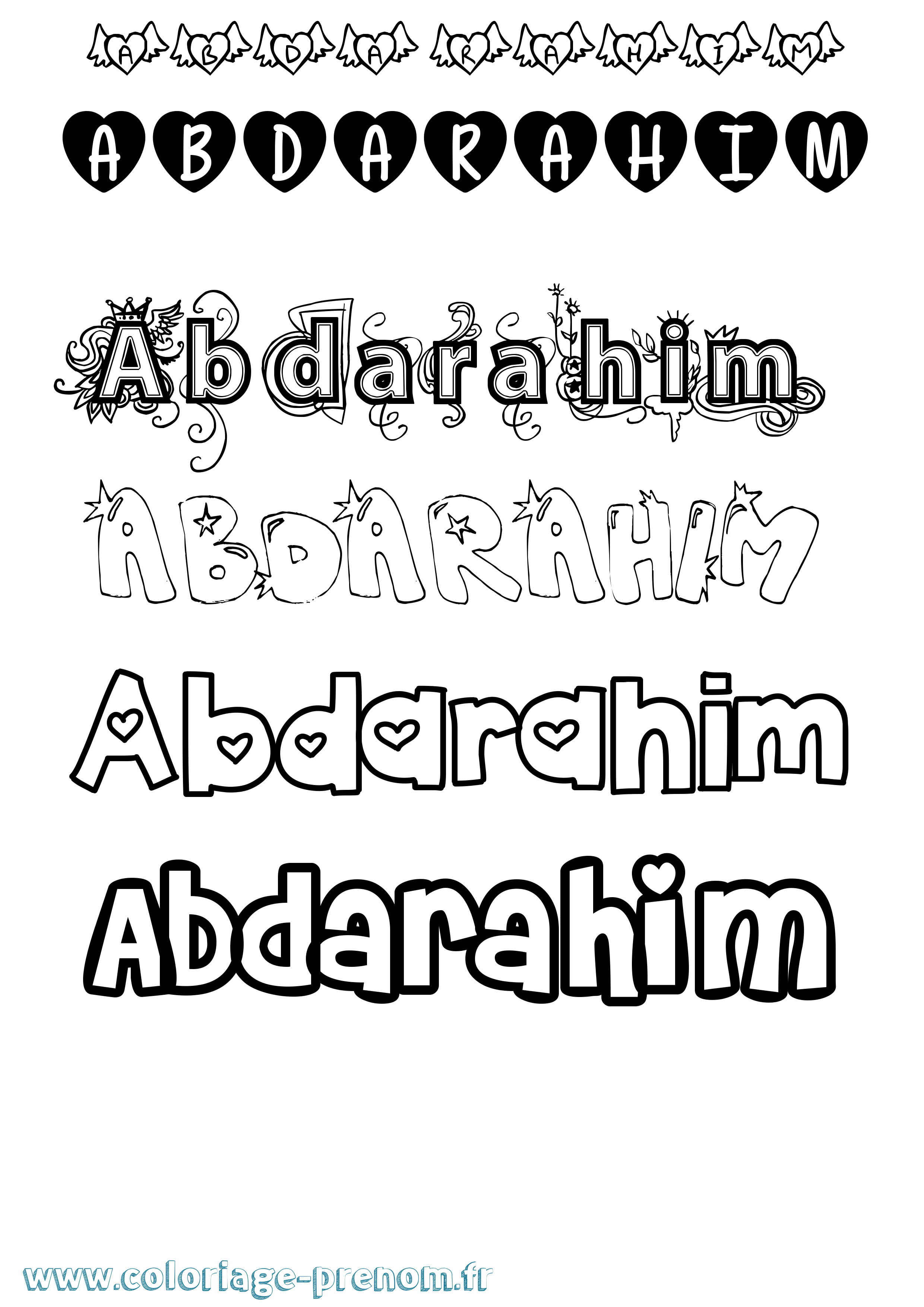 Coloriage prénom Abdarahim Girly