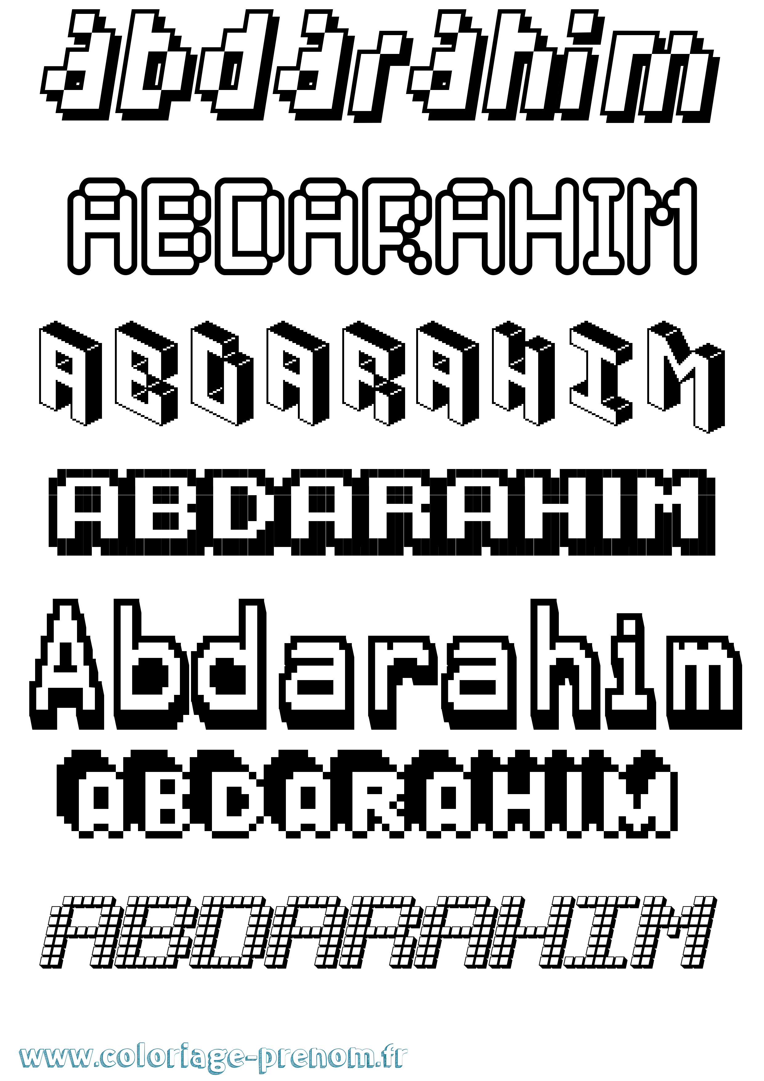 Coloriage Abdarahim Pixel Coloriage prénom Abdarahim Pixel