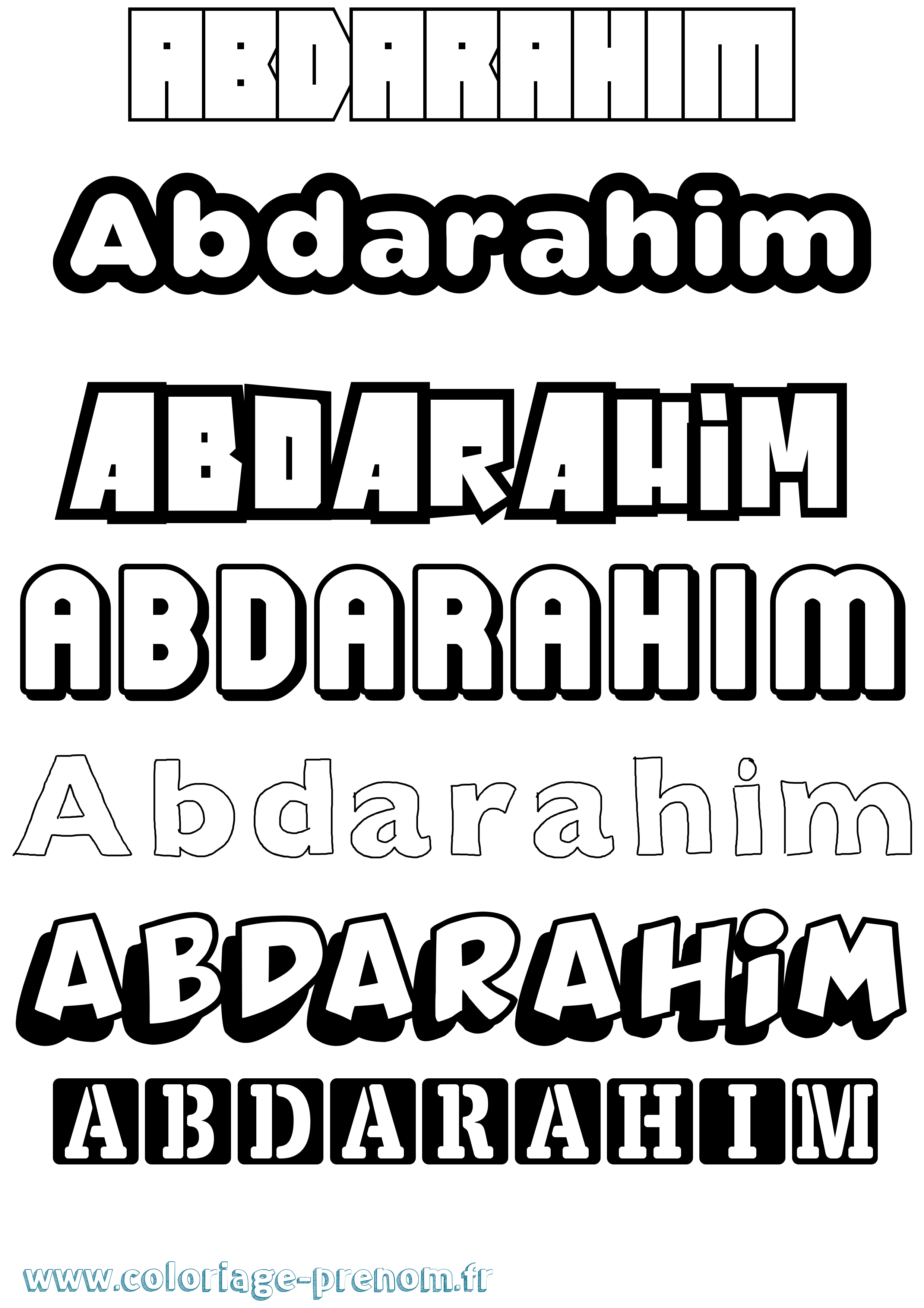 Coloriage prénom Abdarahim Simple