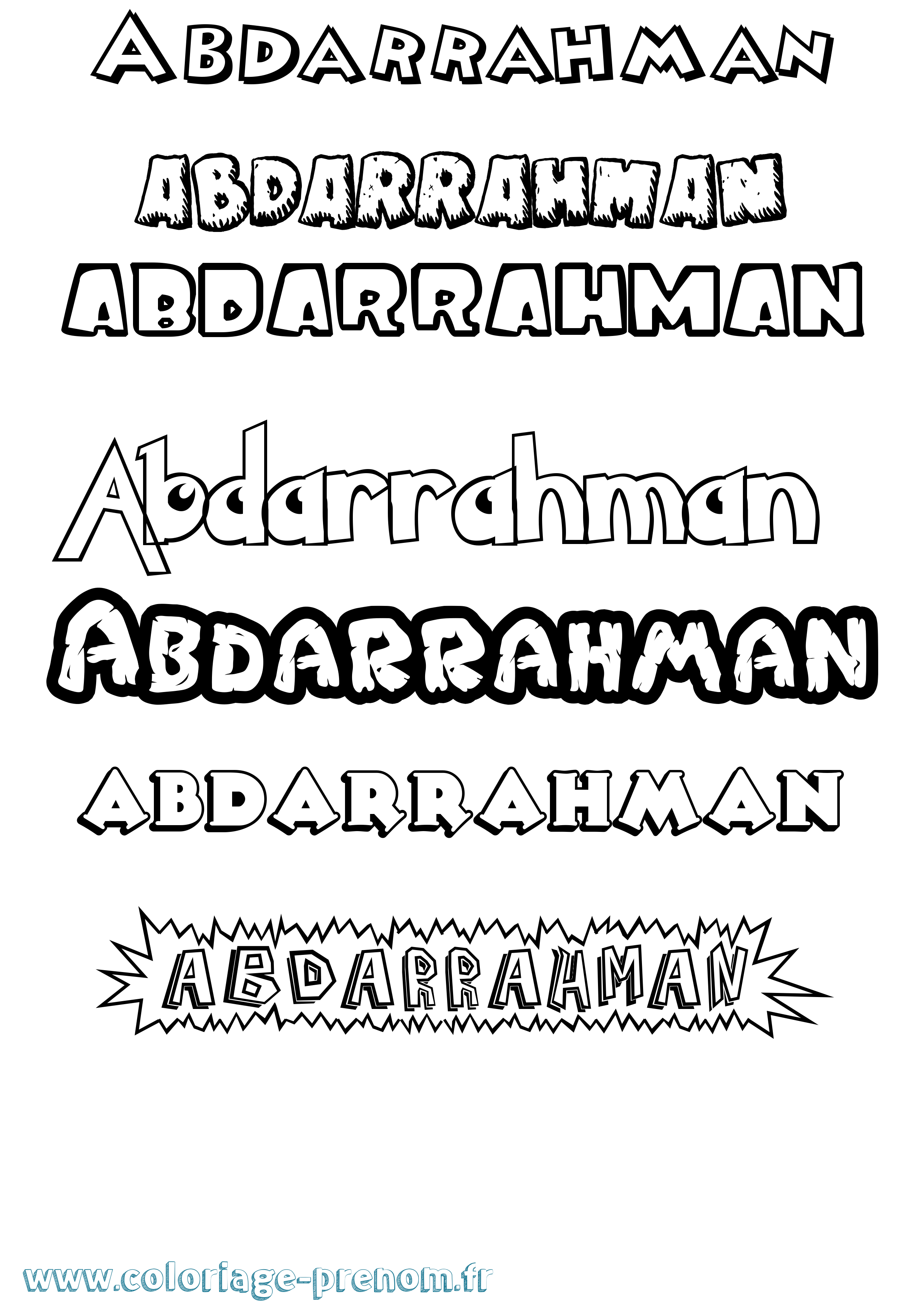 Coloriage prénom Abdarrahman Dessin Animé
