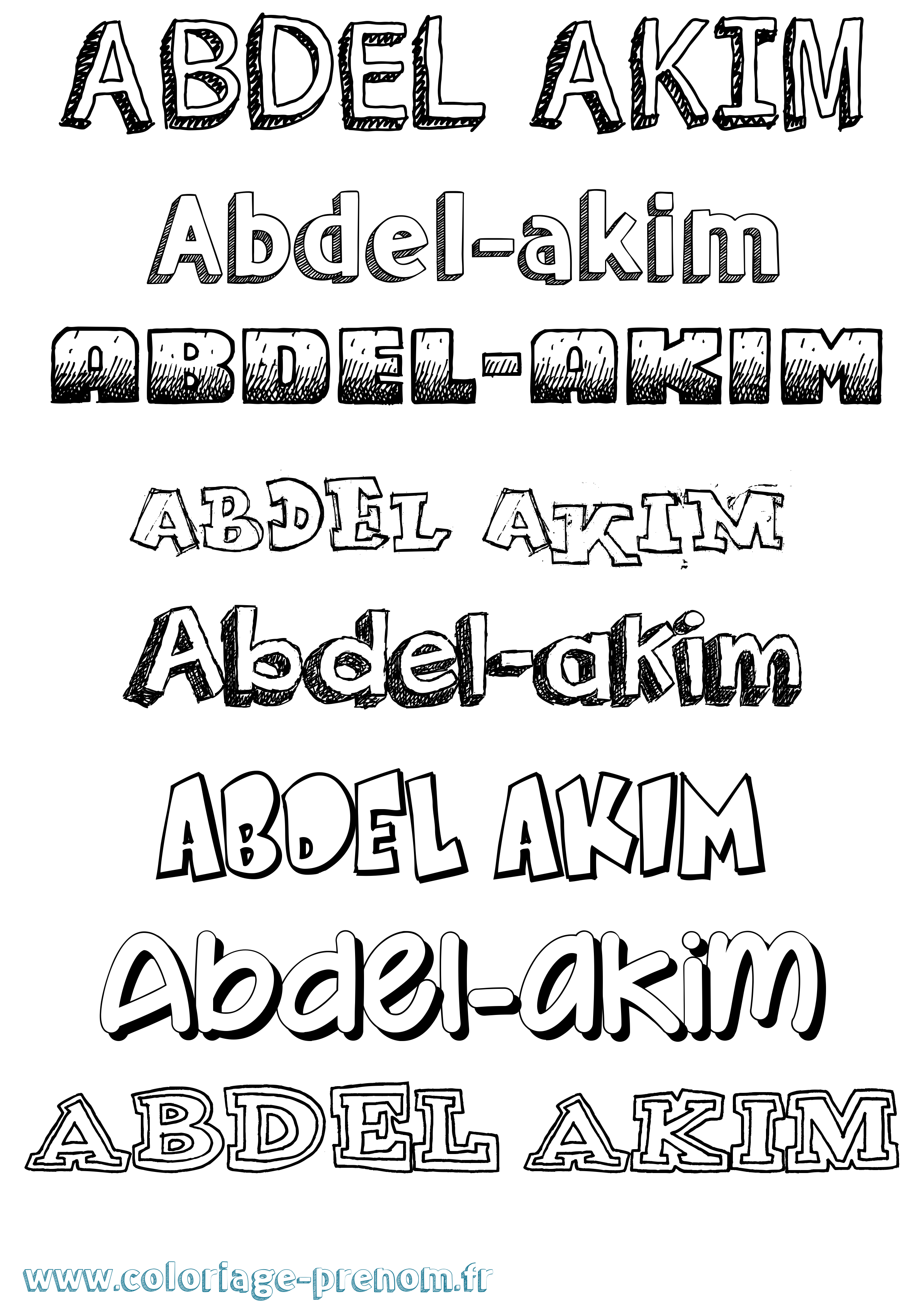 Coloriage prénom Abdel-Akim Dessiné