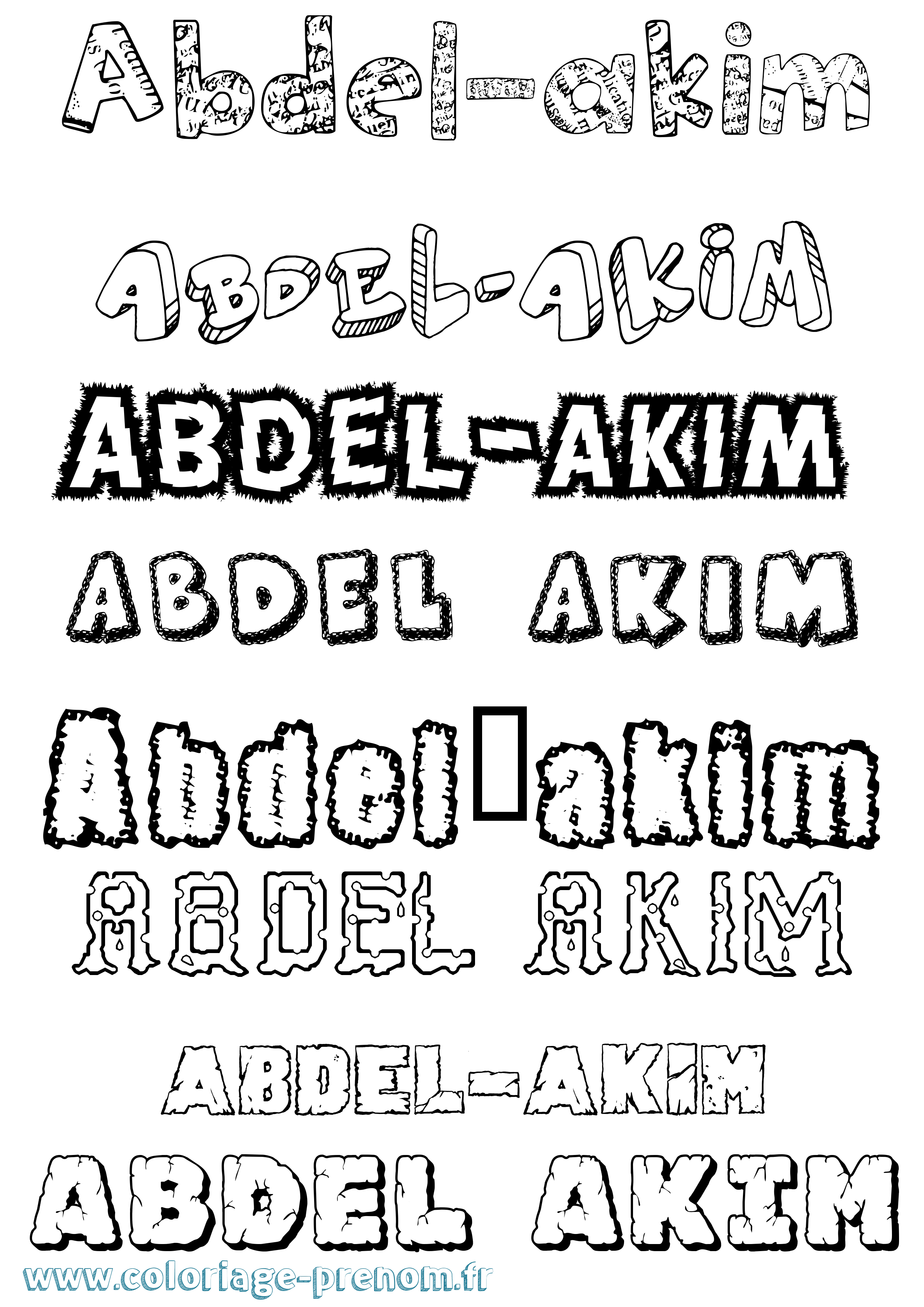 Coloriage prénom Abdel-Akim Destructuré