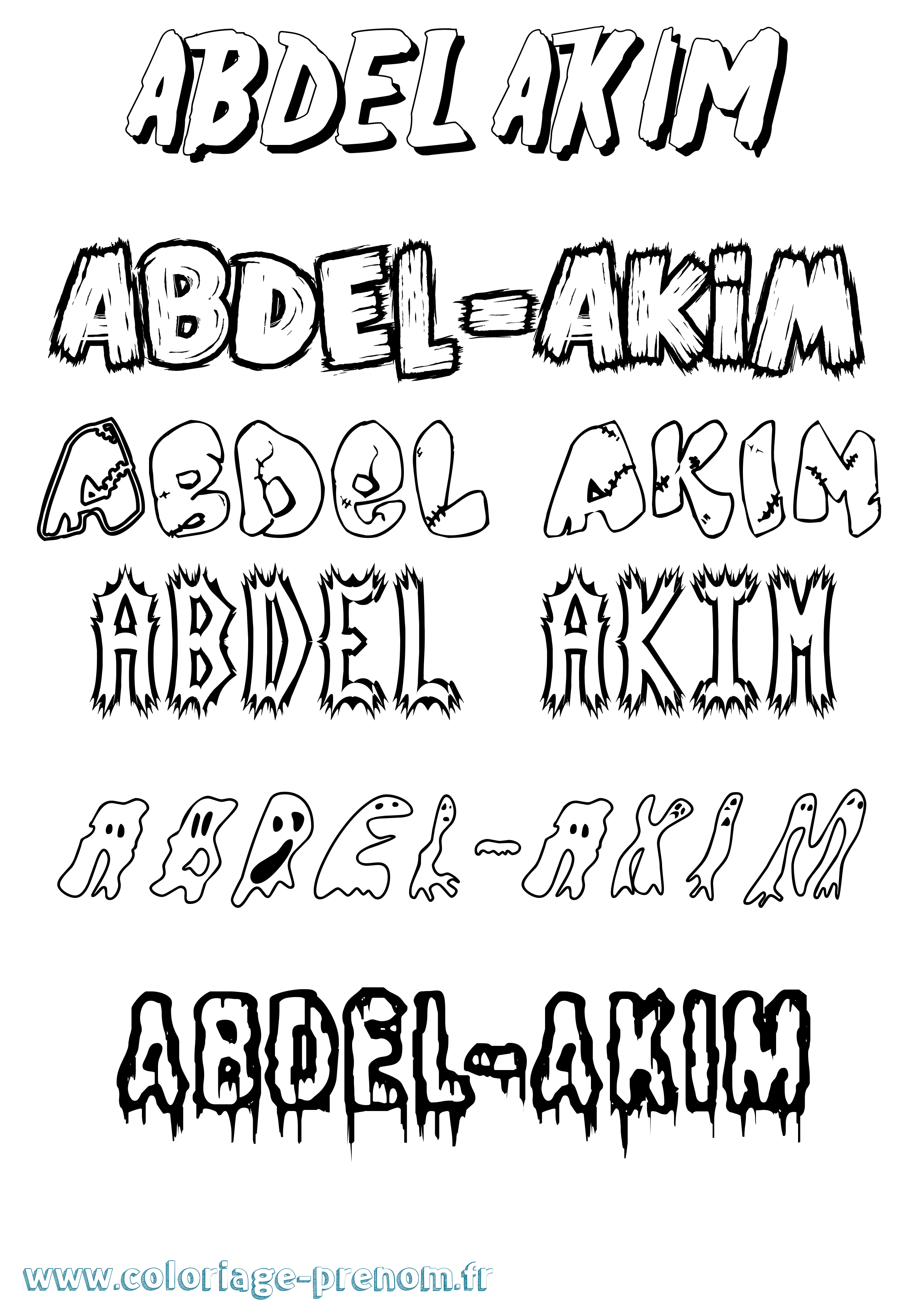 Coloriage prénom Abdel-Akim Frisson