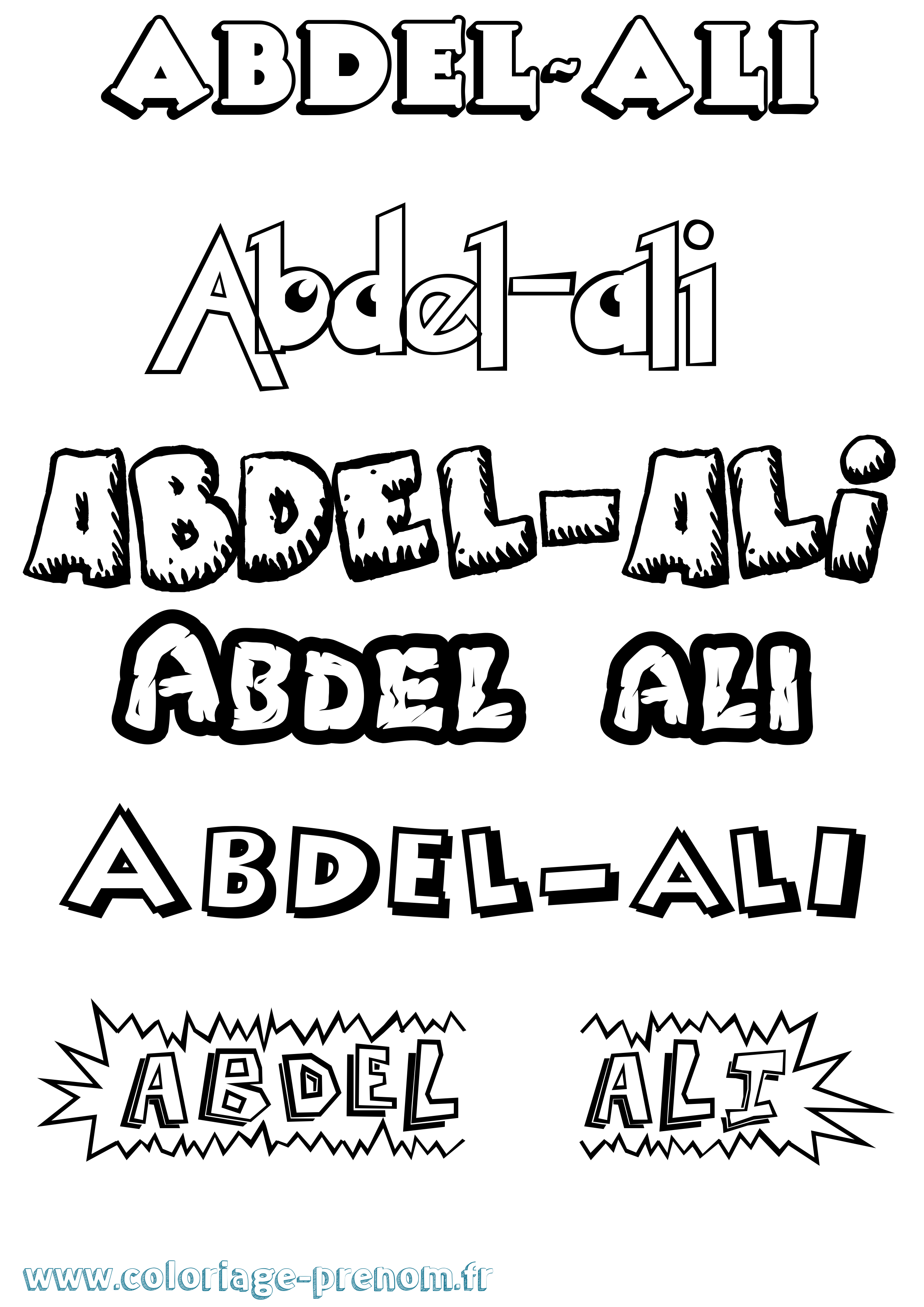 Coloriage prénom Abdel-Ali Dessin Animé