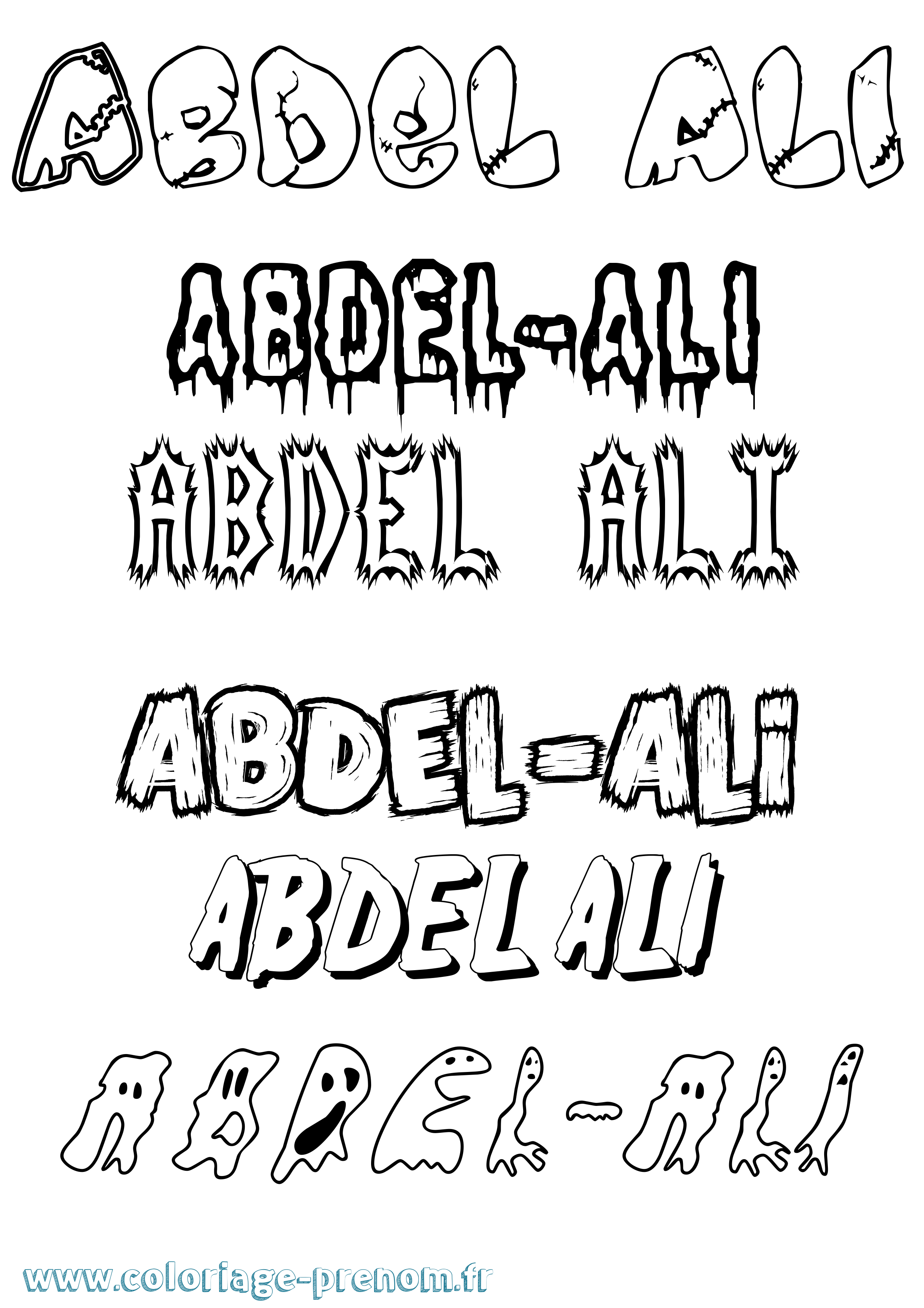Coloriage prénom Abdel-Ali Frisson