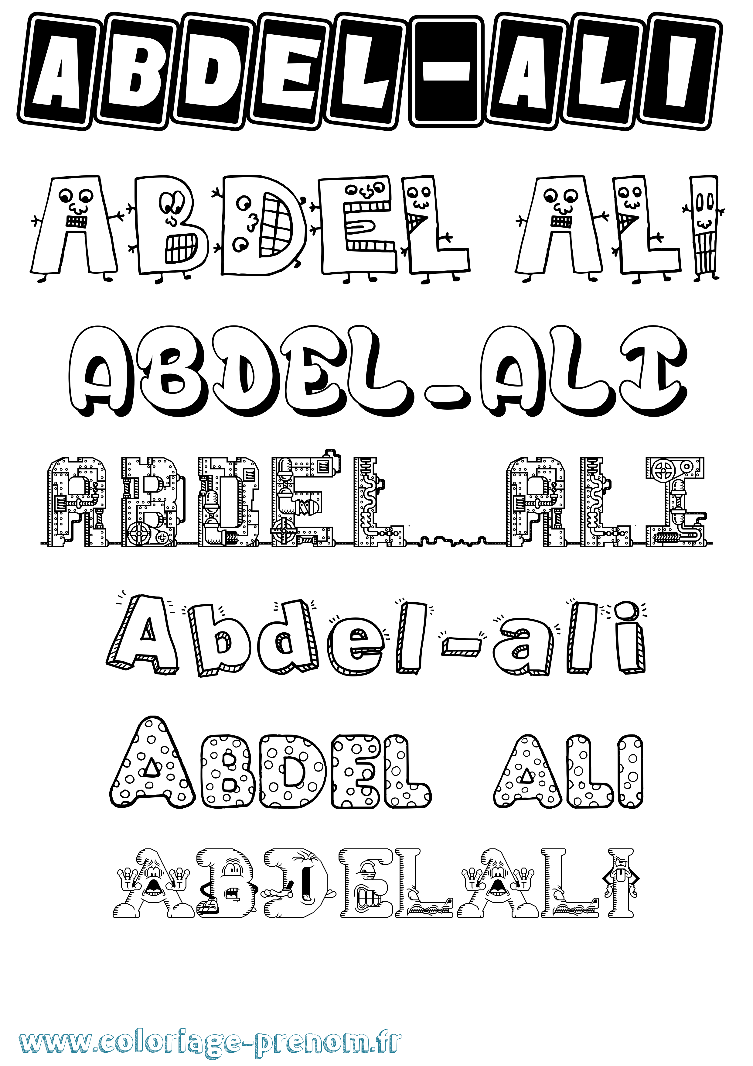 Coloriage prénom Abdel-Ali Fun